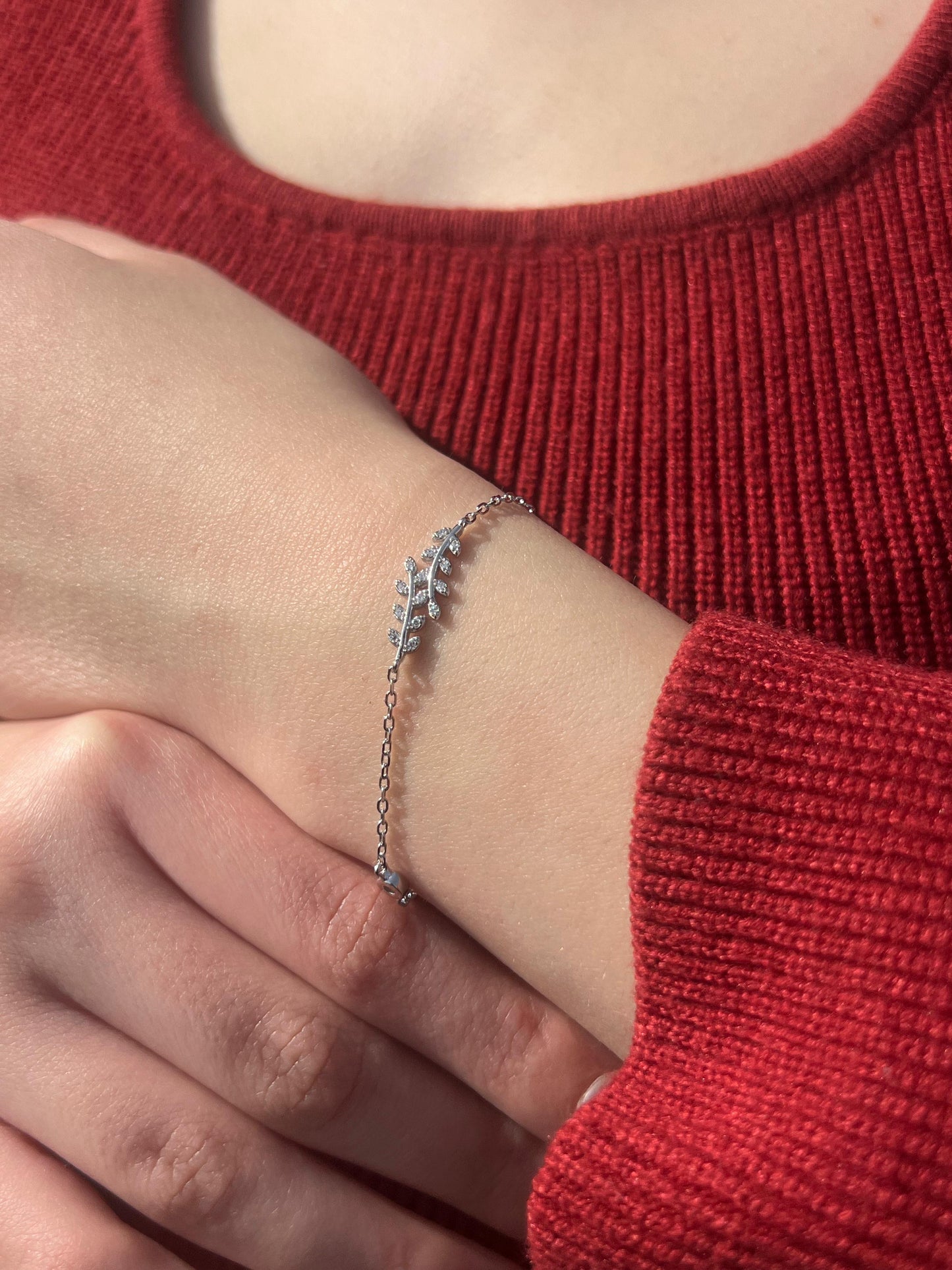 Olive Branch Bracelet -in Sterling Silver -925