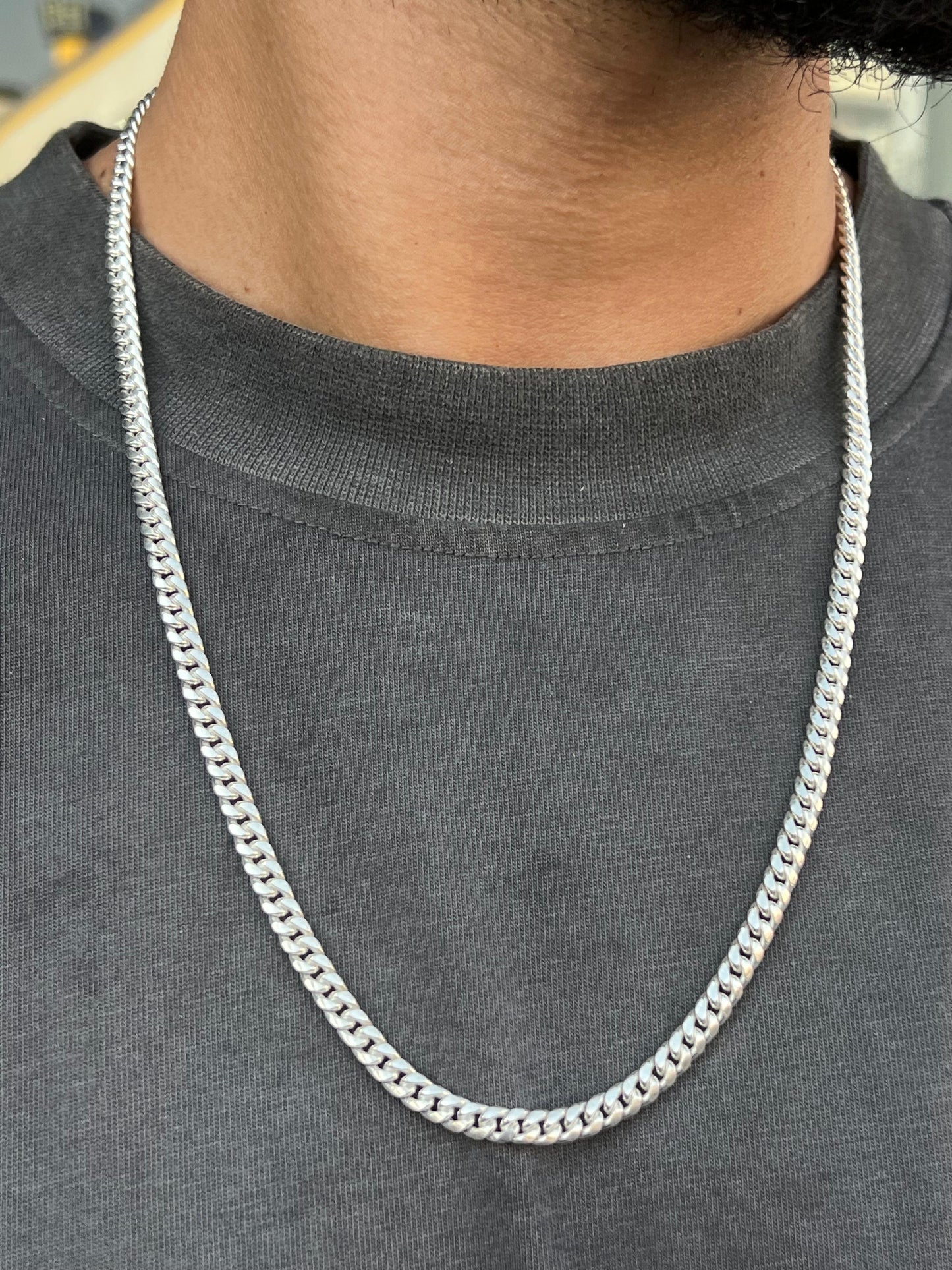 Lunar Grommet Chain For Men Sterling Silver 925- (30cm-5mm)