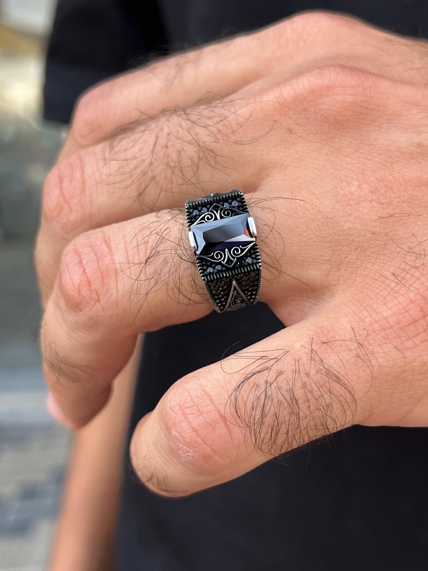 Midnight Ring -for Men's Sterling Silver 925s