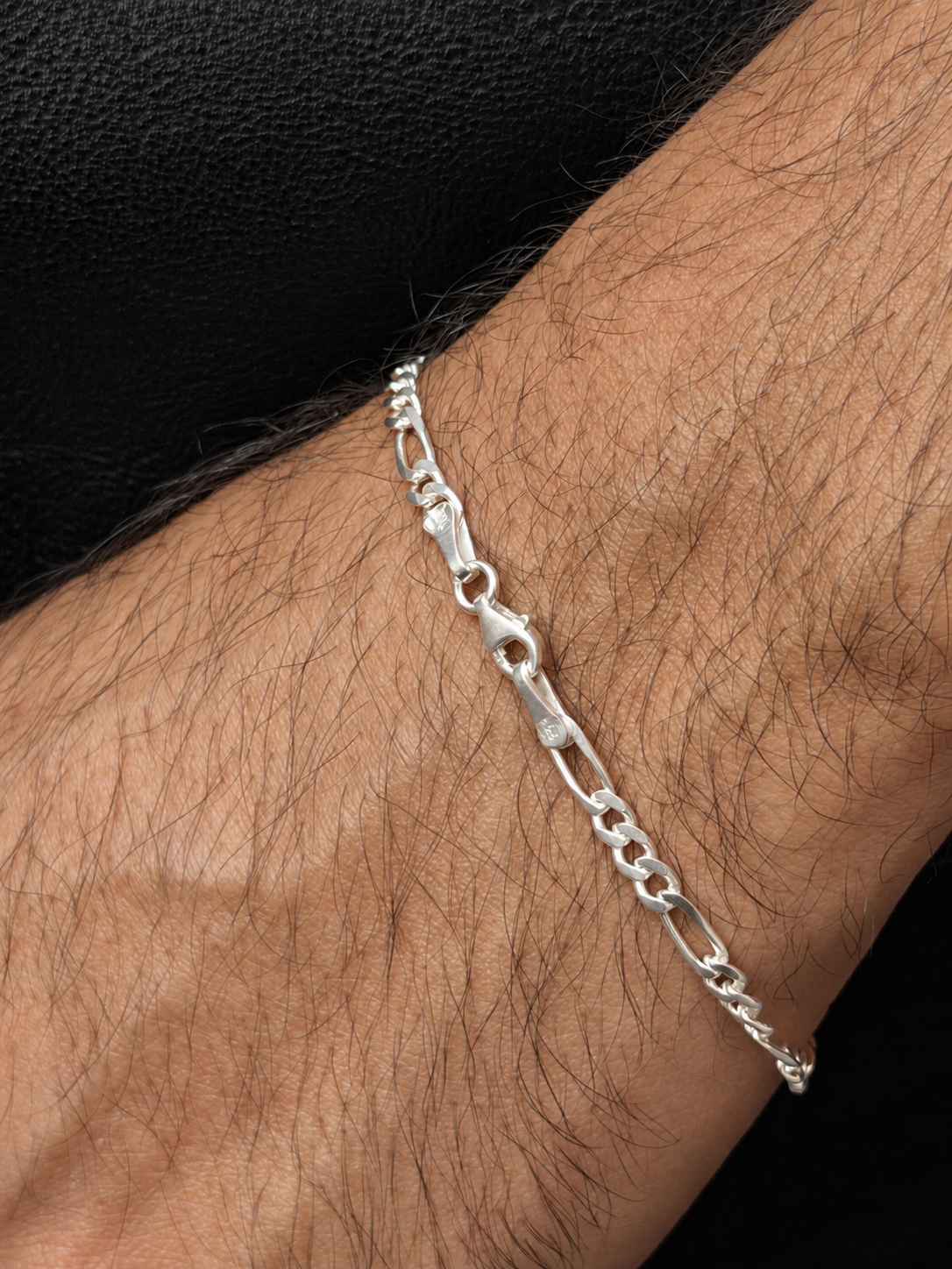 Figaro Bracelet for Men's Sterling Silver 925s -4mm-