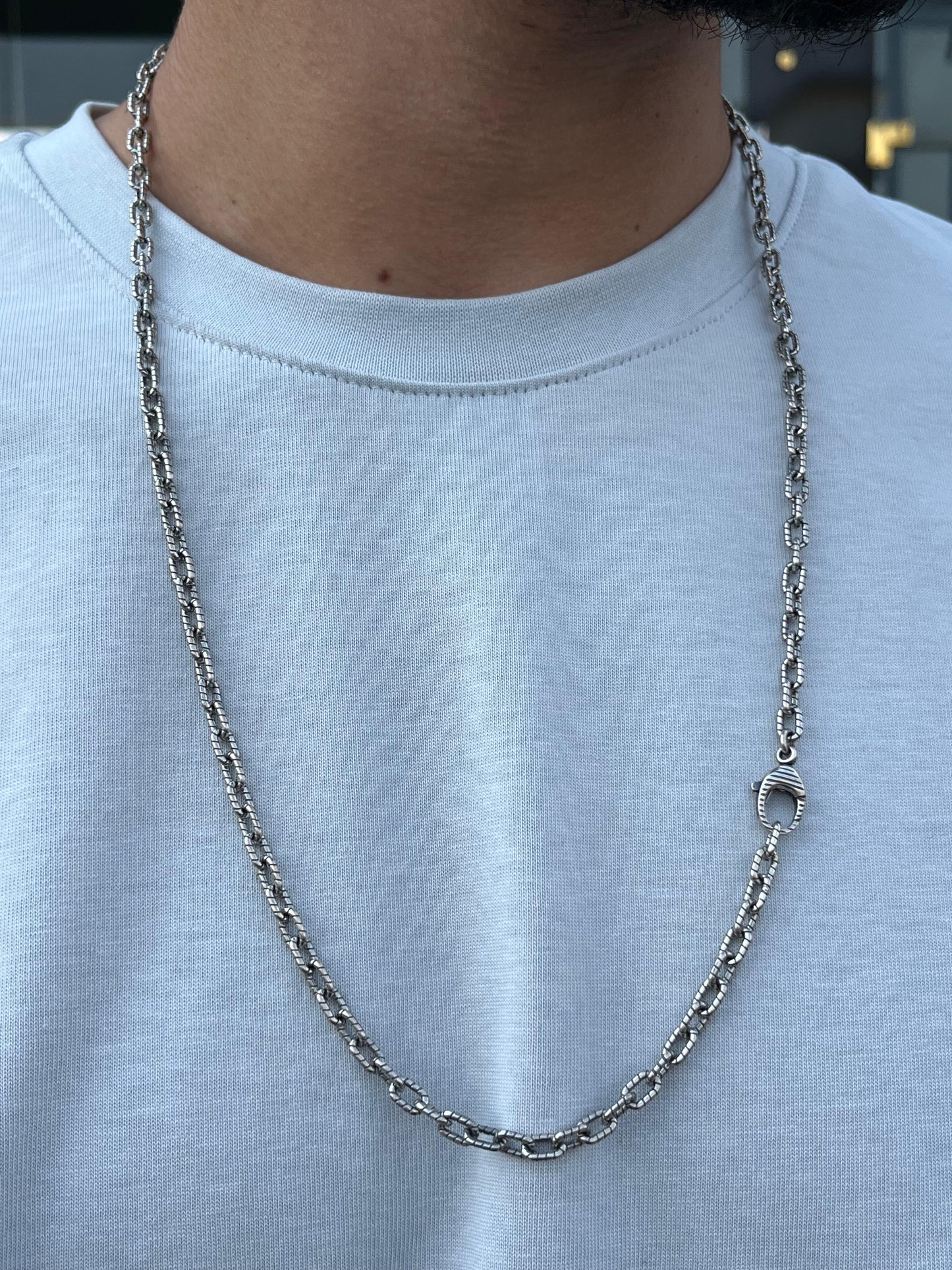 Shadow Link Necklace for Men's Sterling Silver 925s