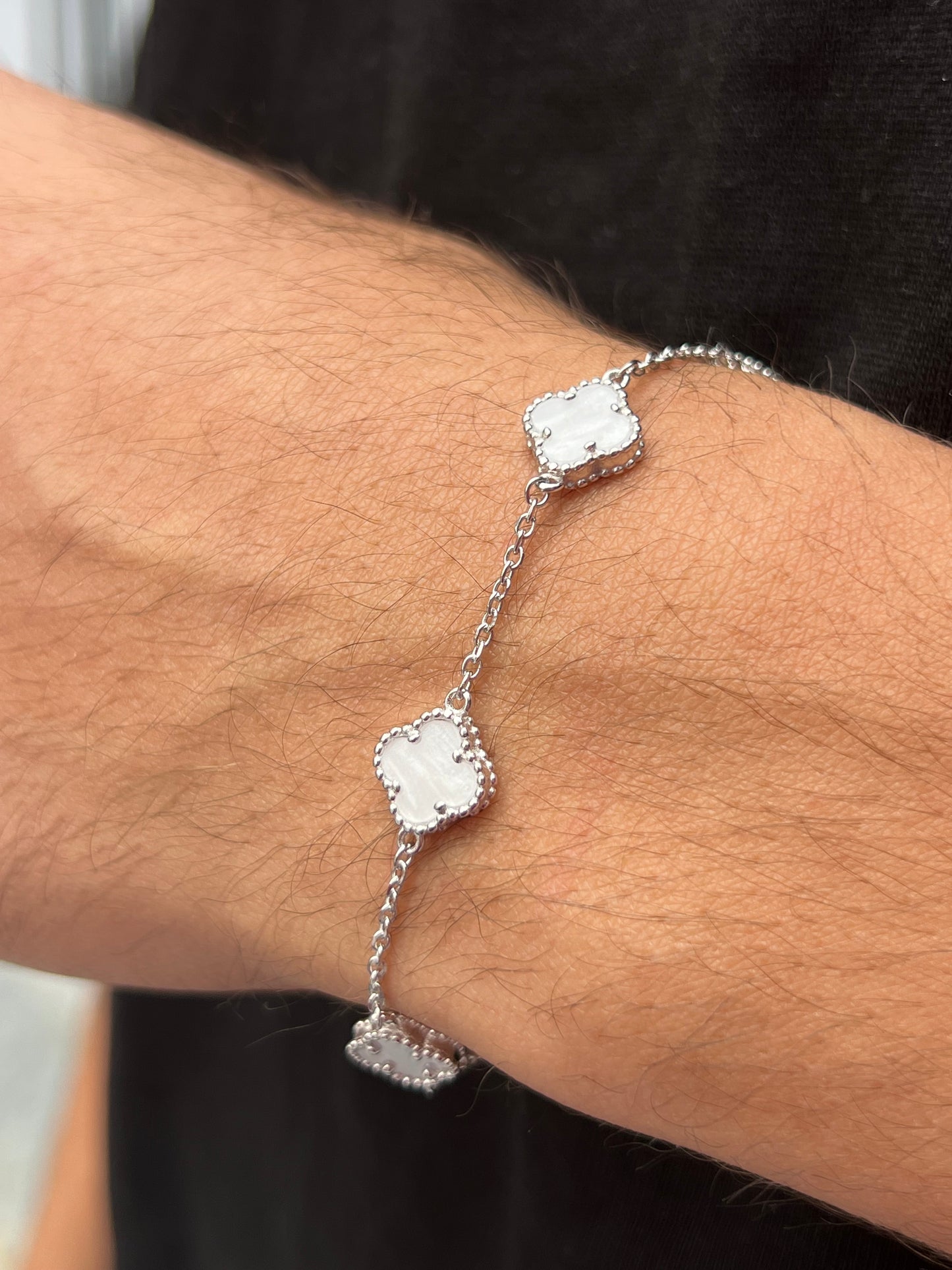 White Medium Slim، Men’s 5 Van Cleef & Arpels Bracelet in Italian Silver S925