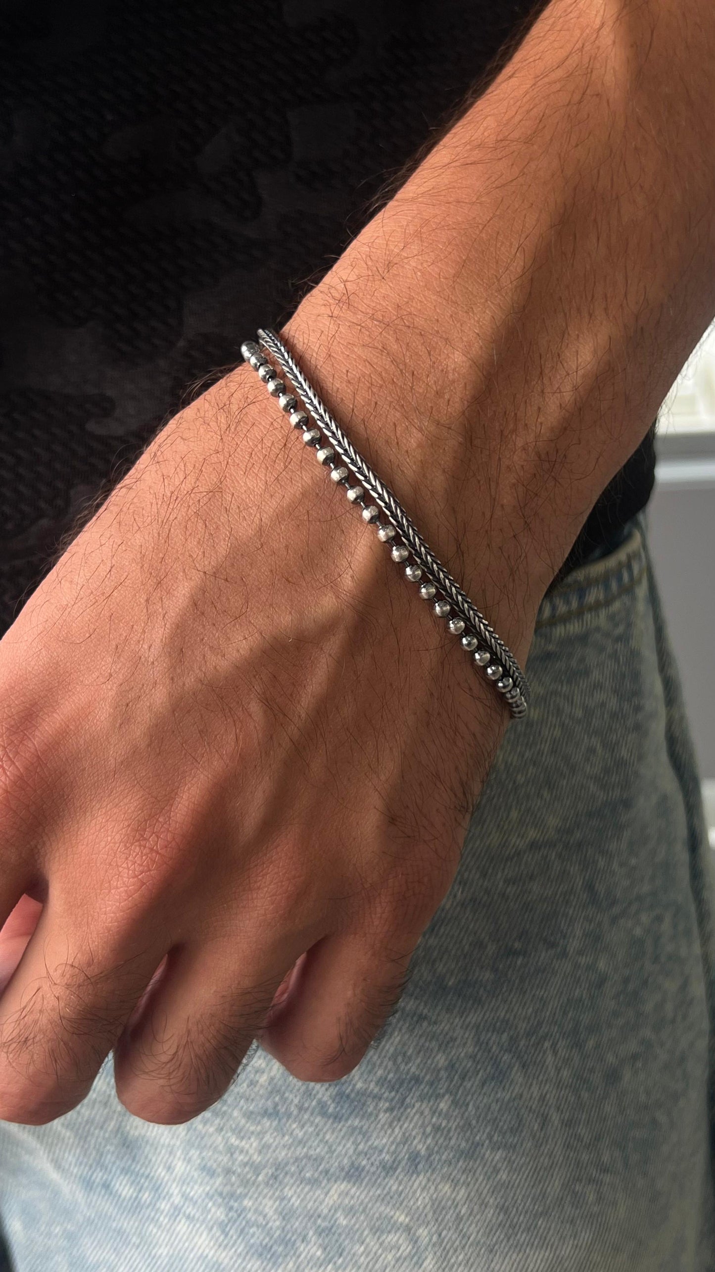 Double Bracelet for Men's Sterling Silver 925s