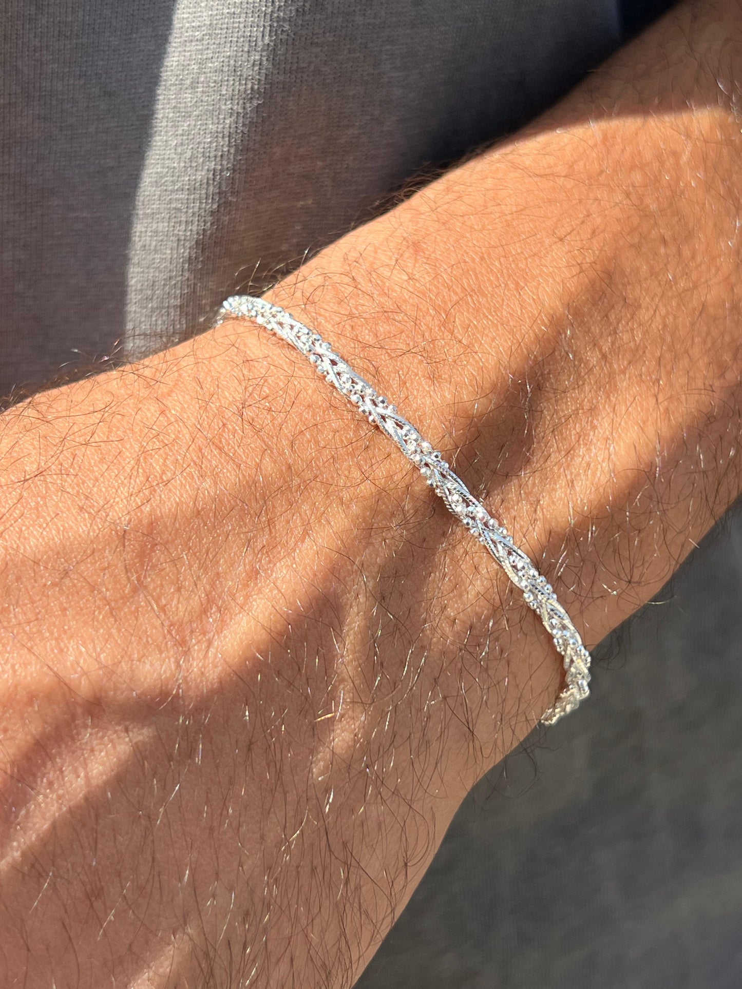 The Maze Bracelet for Men's Sterling Silver 925s-(18cm-4mm)