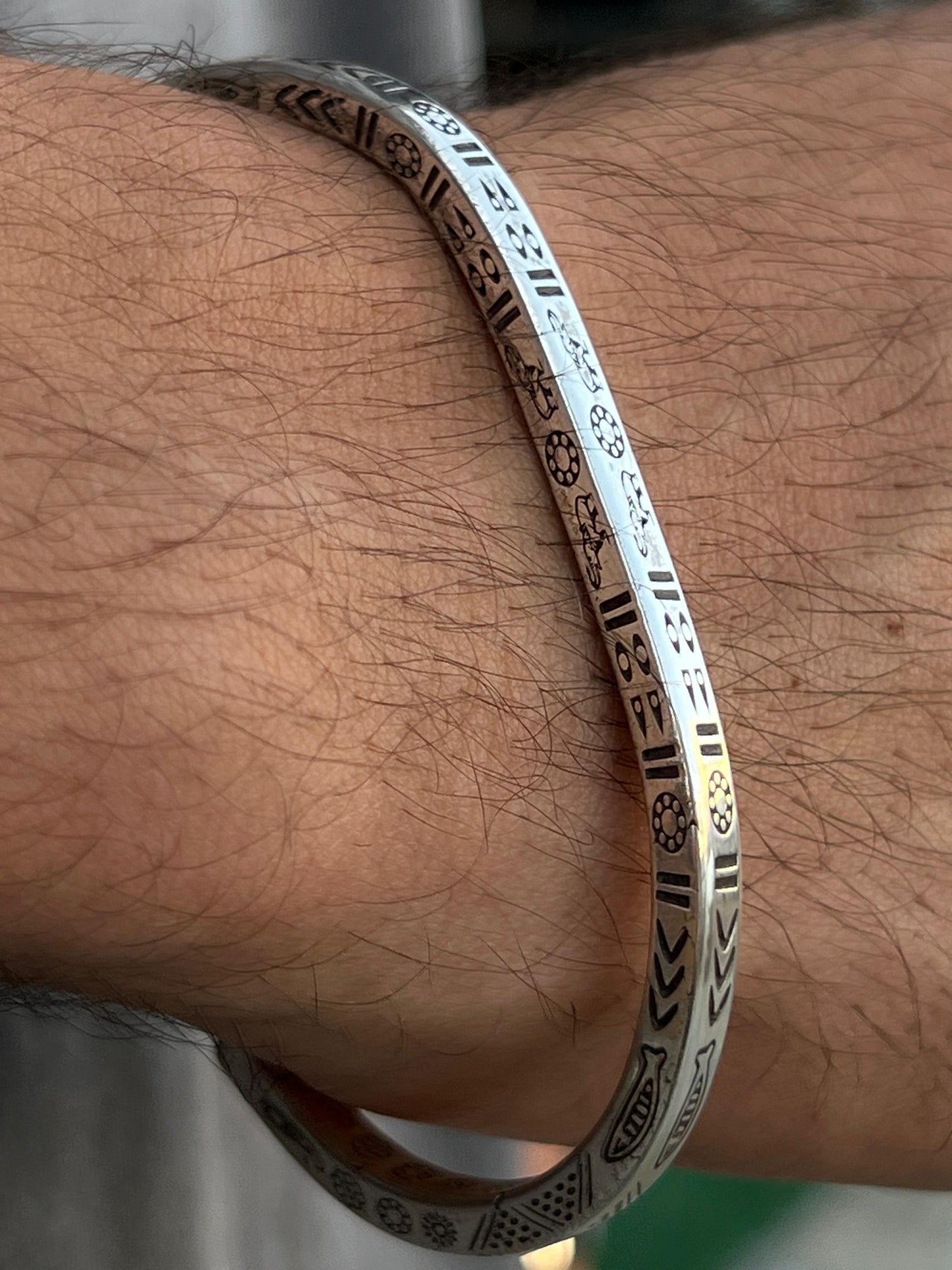 Handmade Nomad Bangle for Men's Sterling Silver 925s