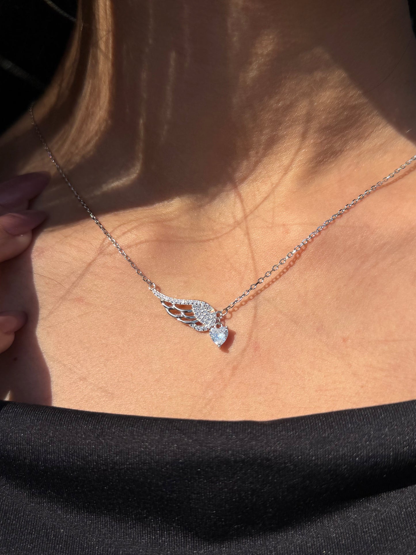 Angel Heart Necklace in Sterling Silver 925s
