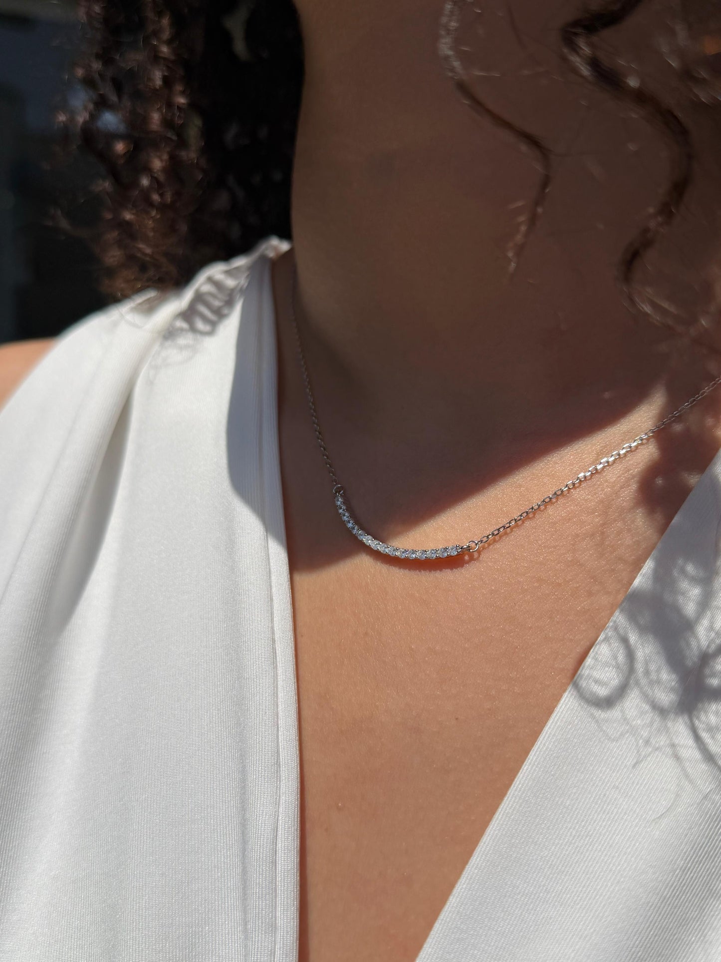 Petite Tennis Necklace in Sterling Silver 925s