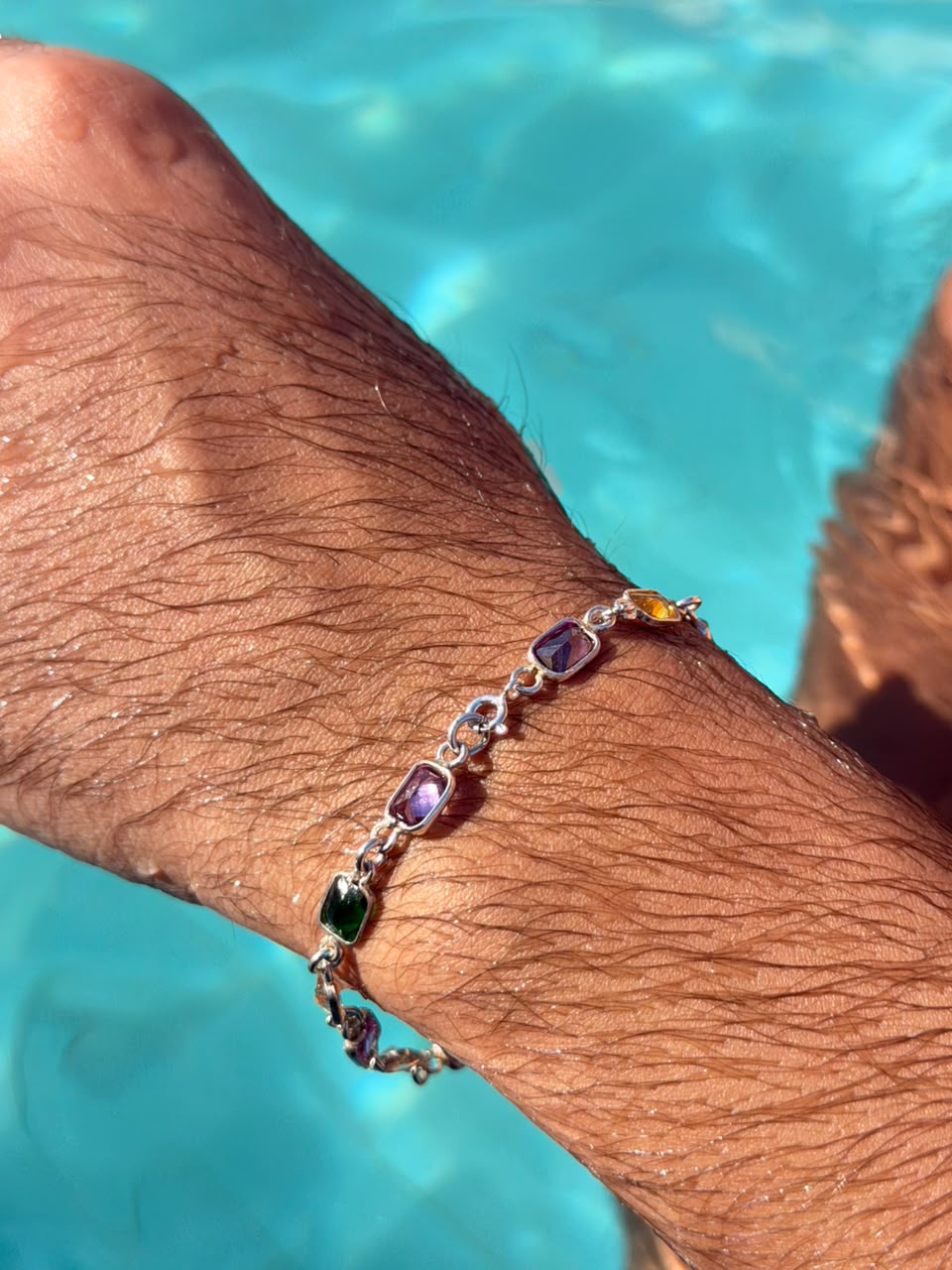 Rectangular Zirconia Bracelet in Sterling Silver925