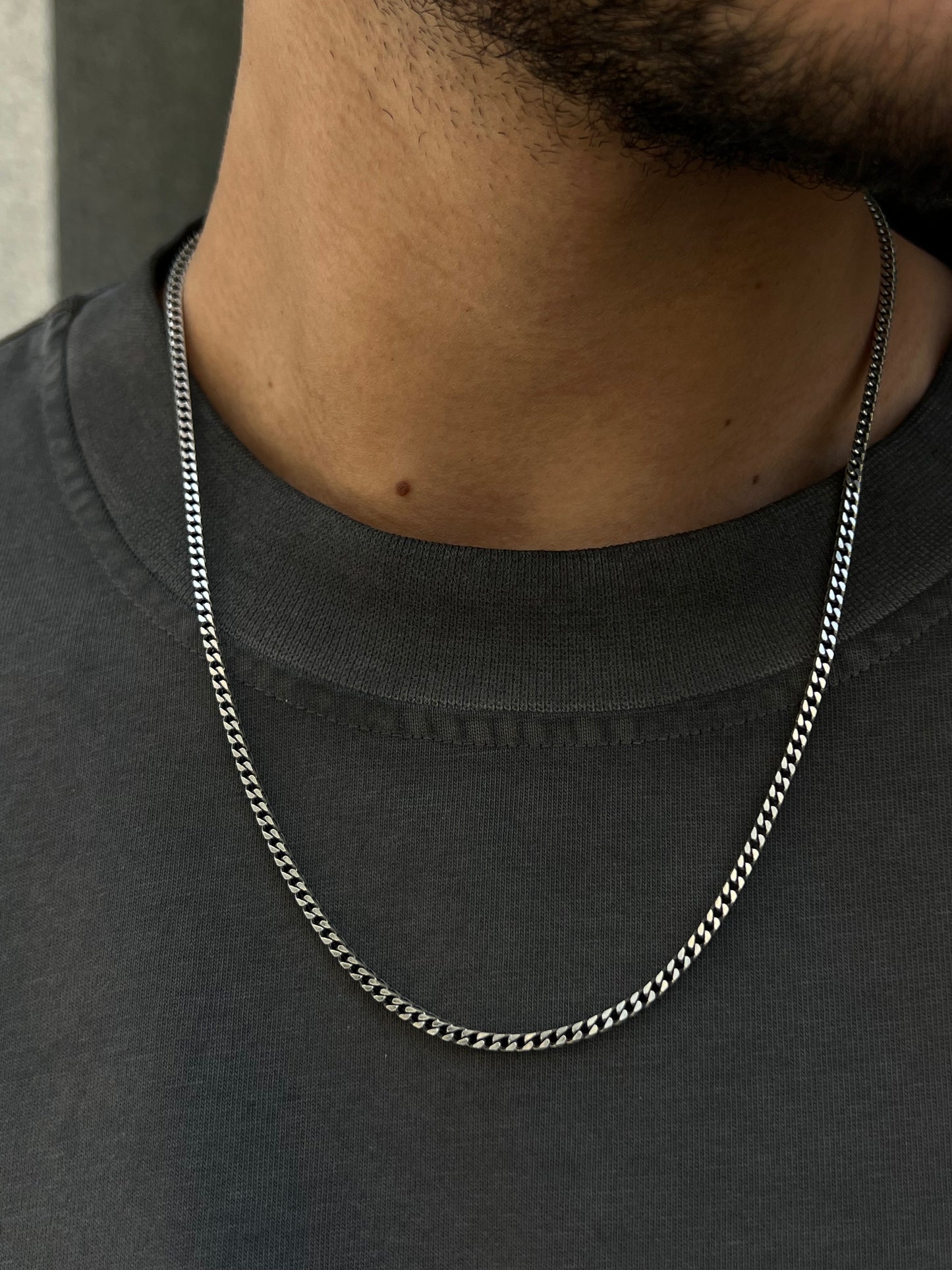 V cut Necklace for Men's Sterling Silver 925s