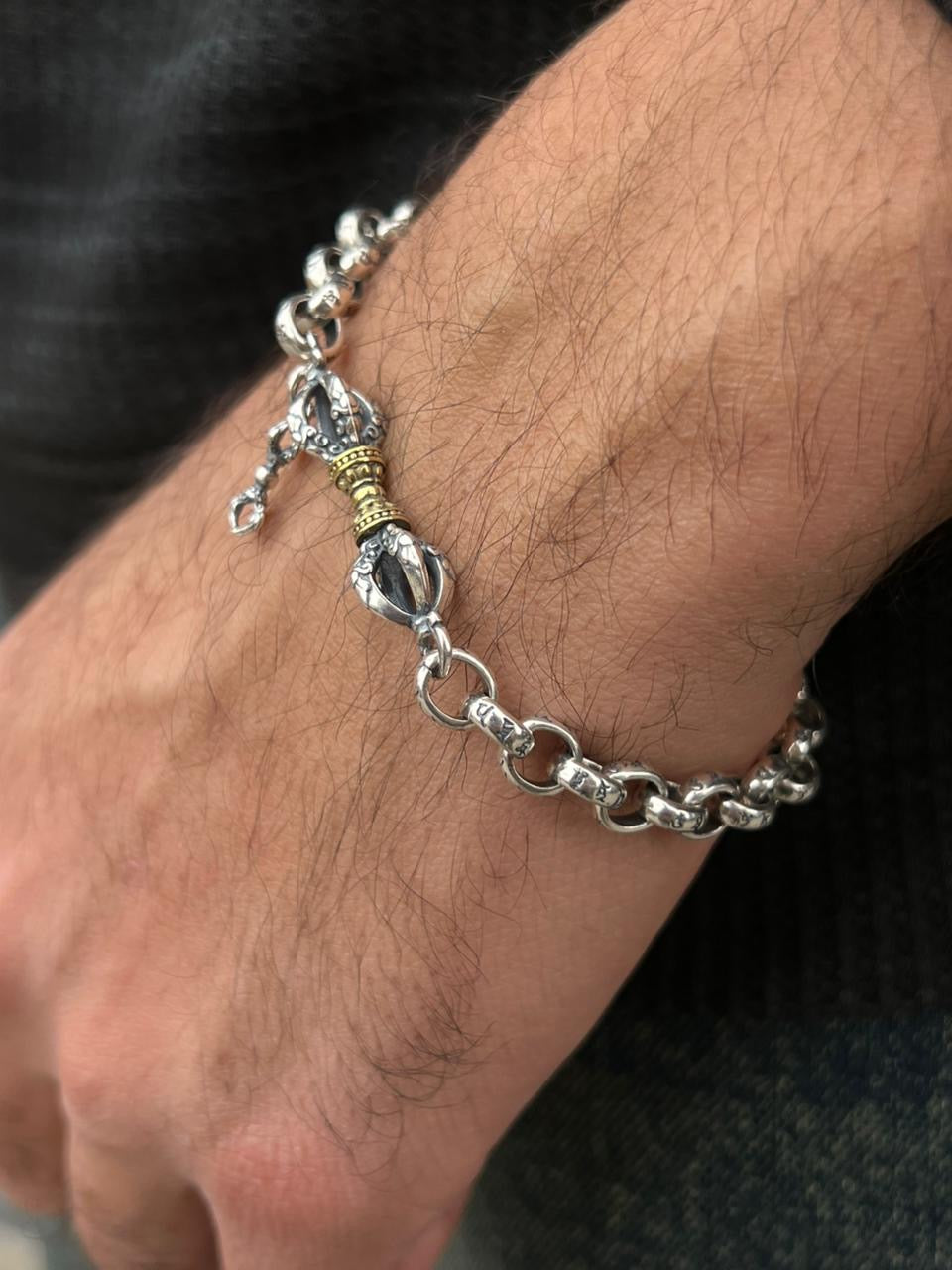 Gold Monarch Bracelet Sterling Silver 925s-(20cm)