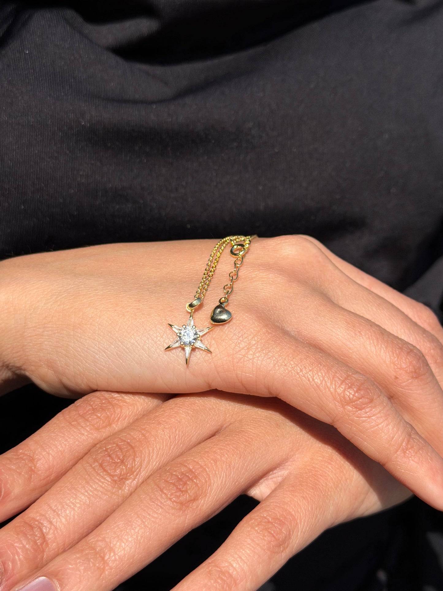 Gold plated Star Necklace in Sterling Silver 925s