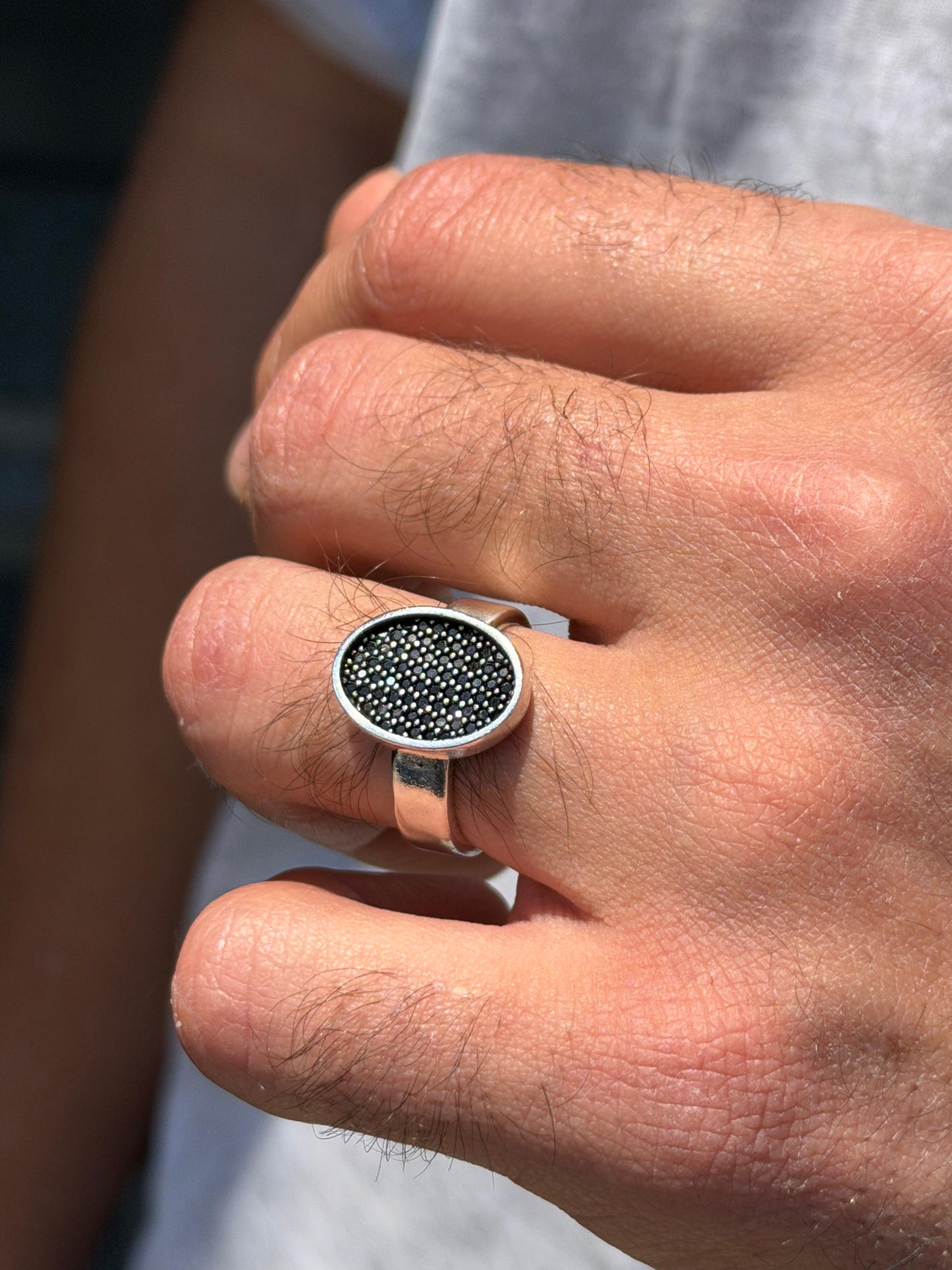 Micro Dots Ring -for Men's Sterling Silver 925s