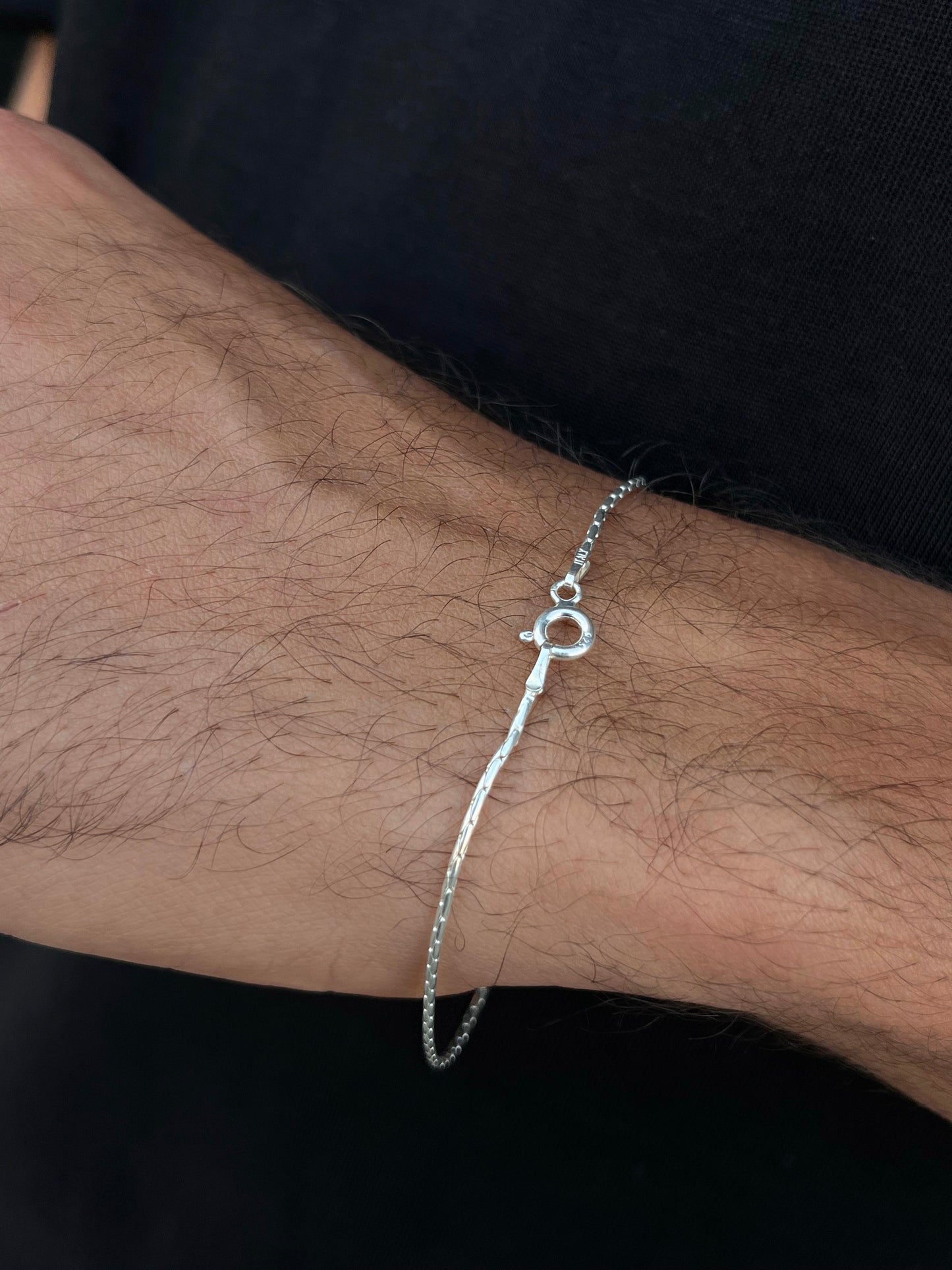 Sleek Bracelet for Men's Sterling Silver 925s-(2mm-21cm)