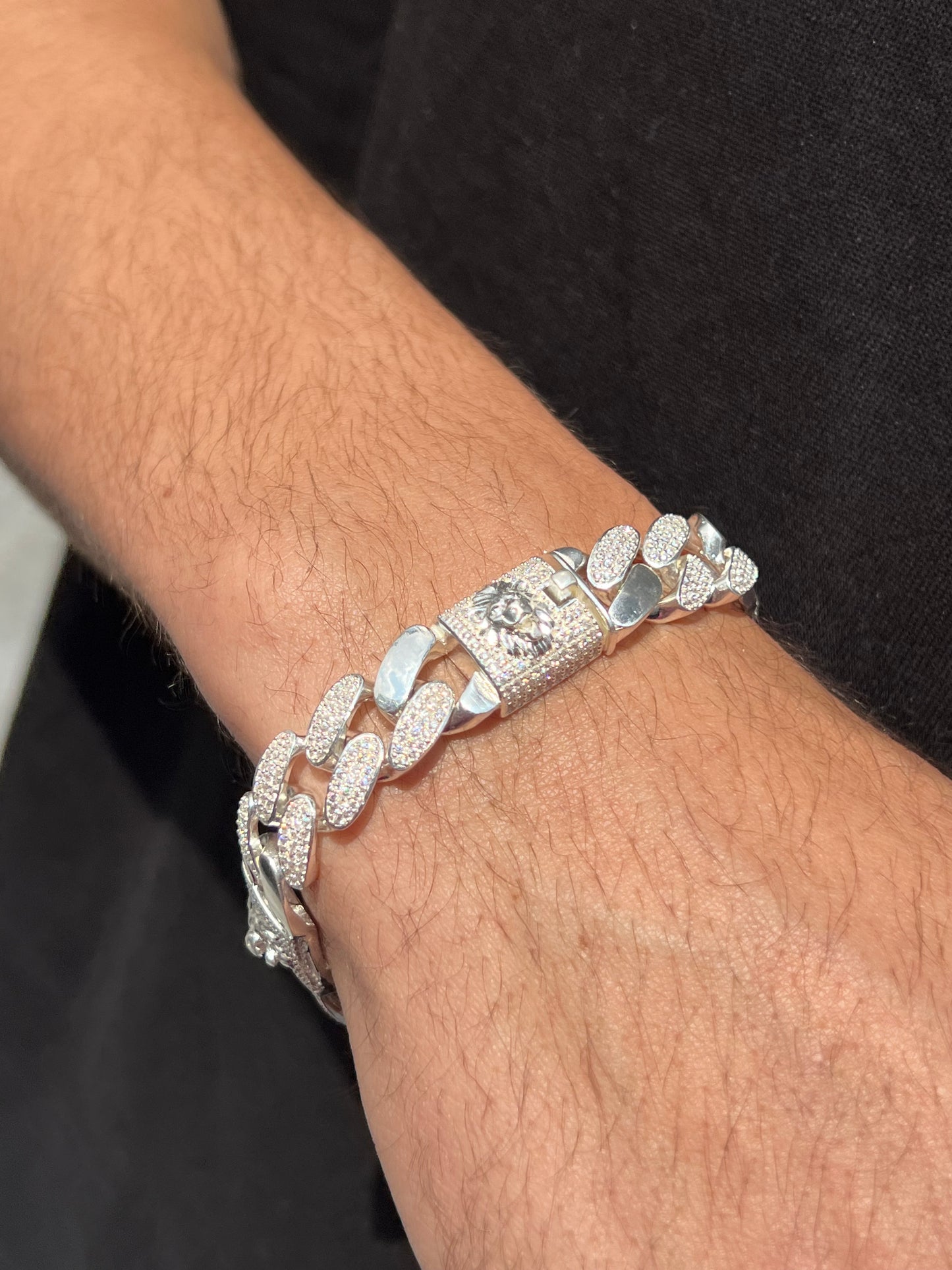 Iced Versace Gangster Chain -Bracelet S925 Sterling Silver for men