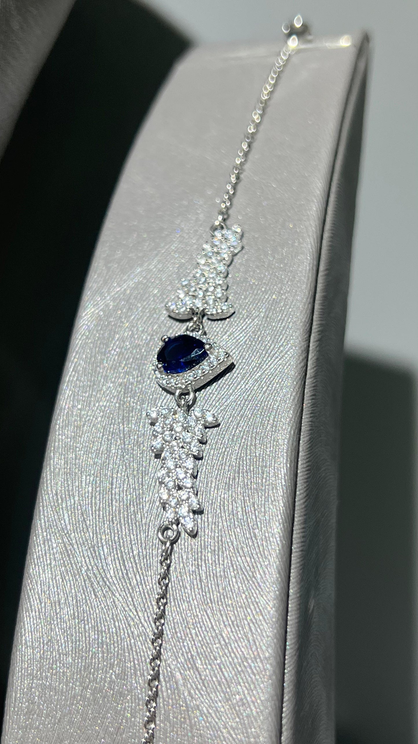 Navy Blue Tear of Elegance – in Italian Sterling Silver Set