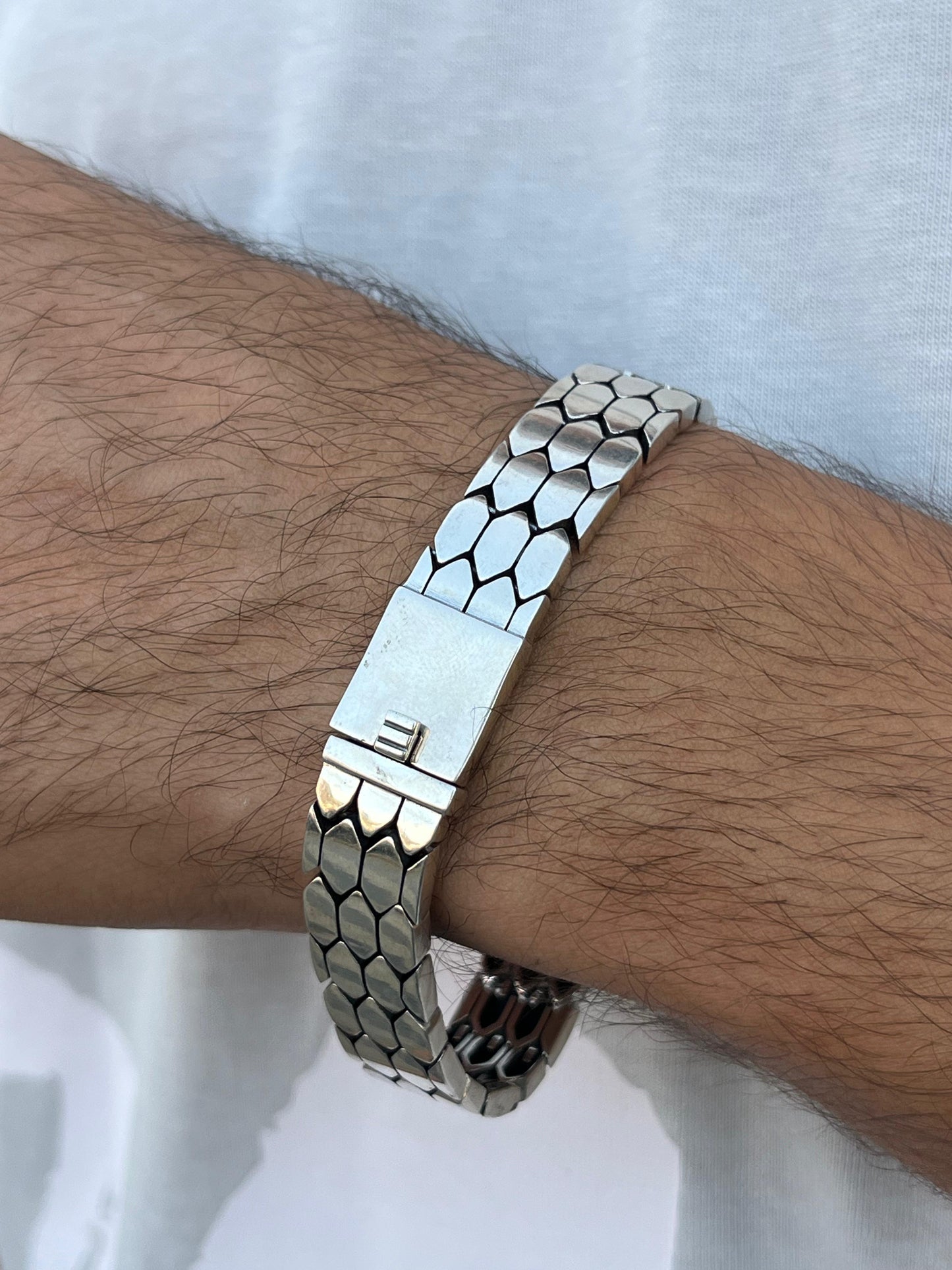 Armor Links Bracelet for Men's Sterling Silver 925s-