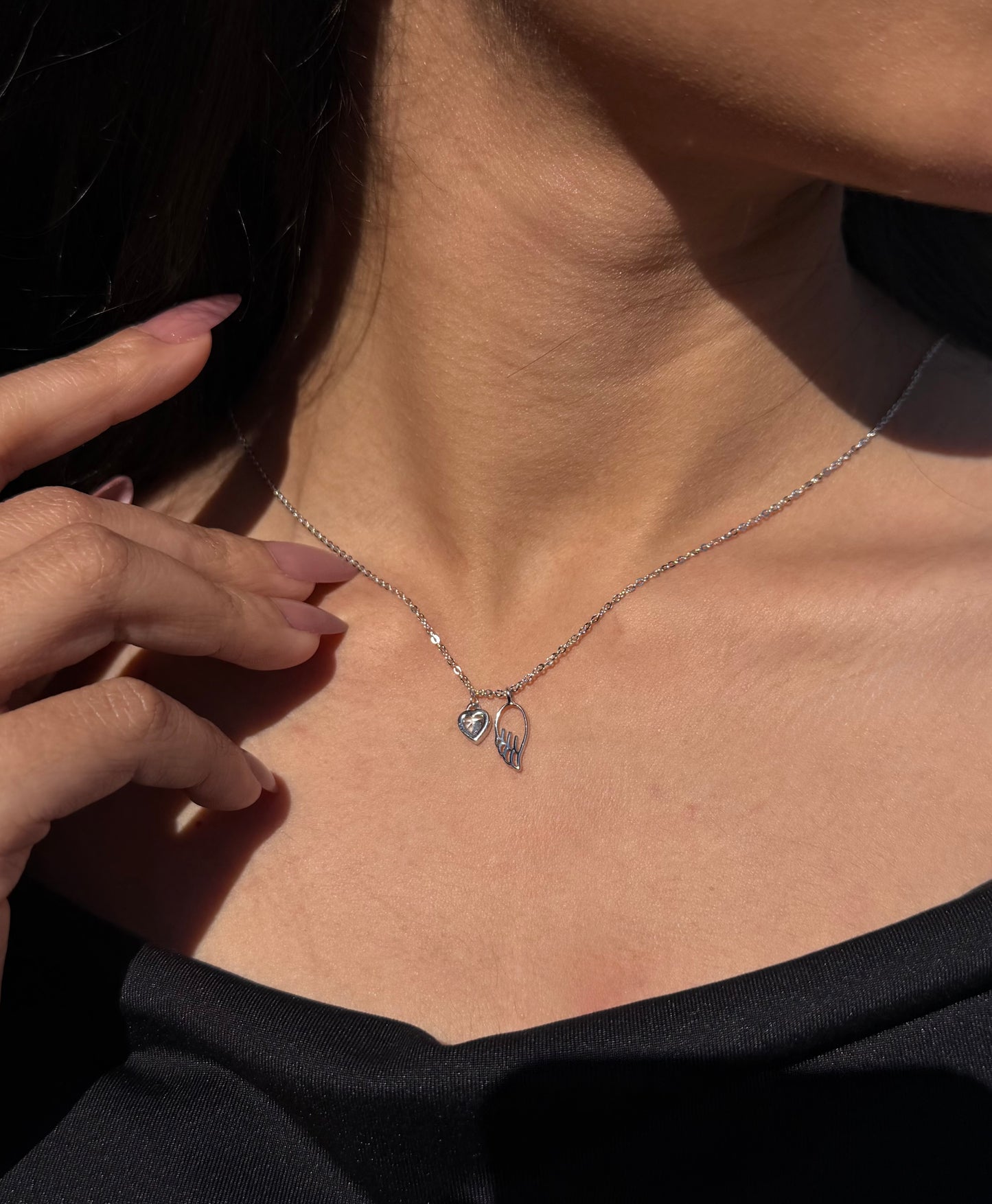 Heart -Wing Necklace in Sterling Silver 925s