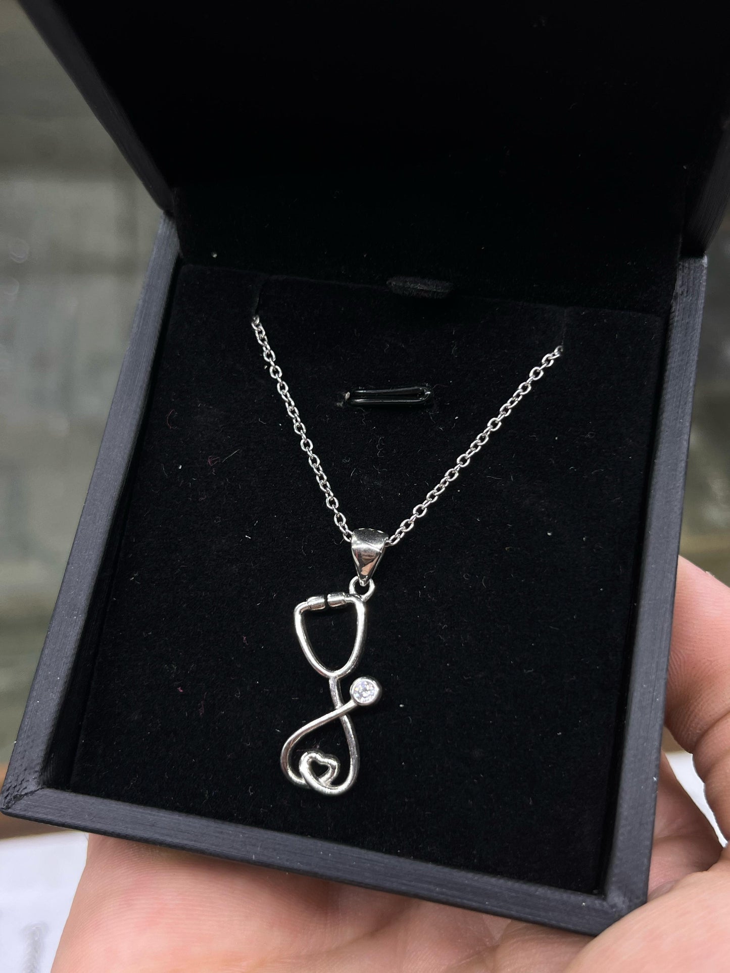 Stethoscope Necklace -sterling Silver-925s