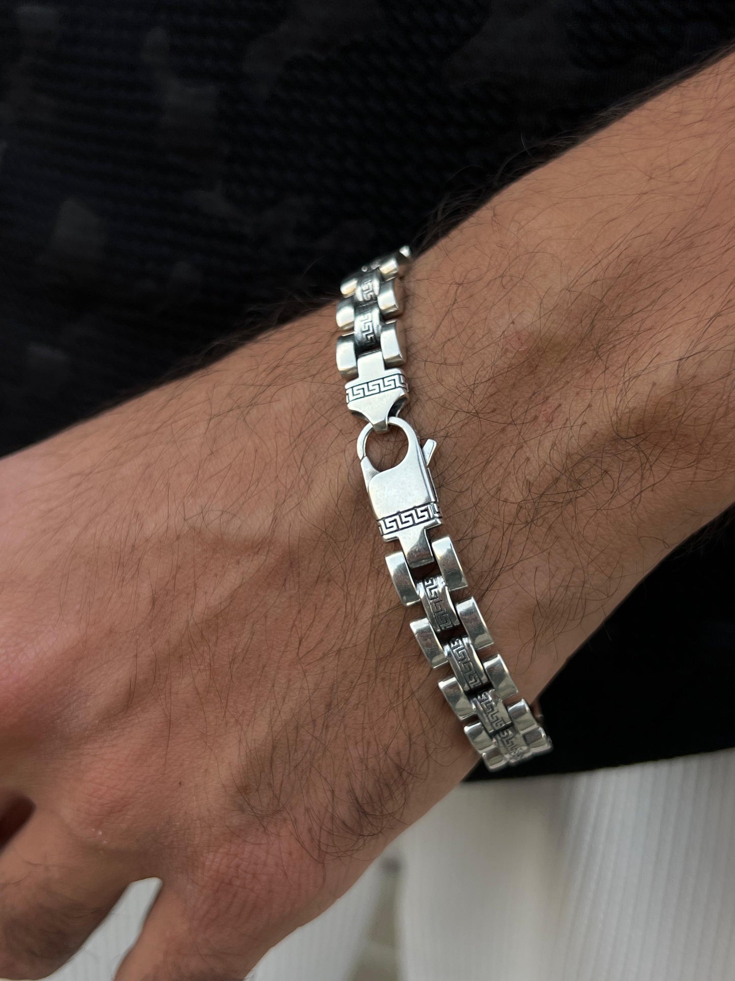 Lion King Strap Bracelet for Men Sterling Silver 925s-21,5cm