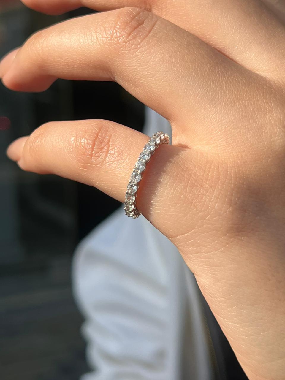 Eternity band Zirconia in sterling silver 925