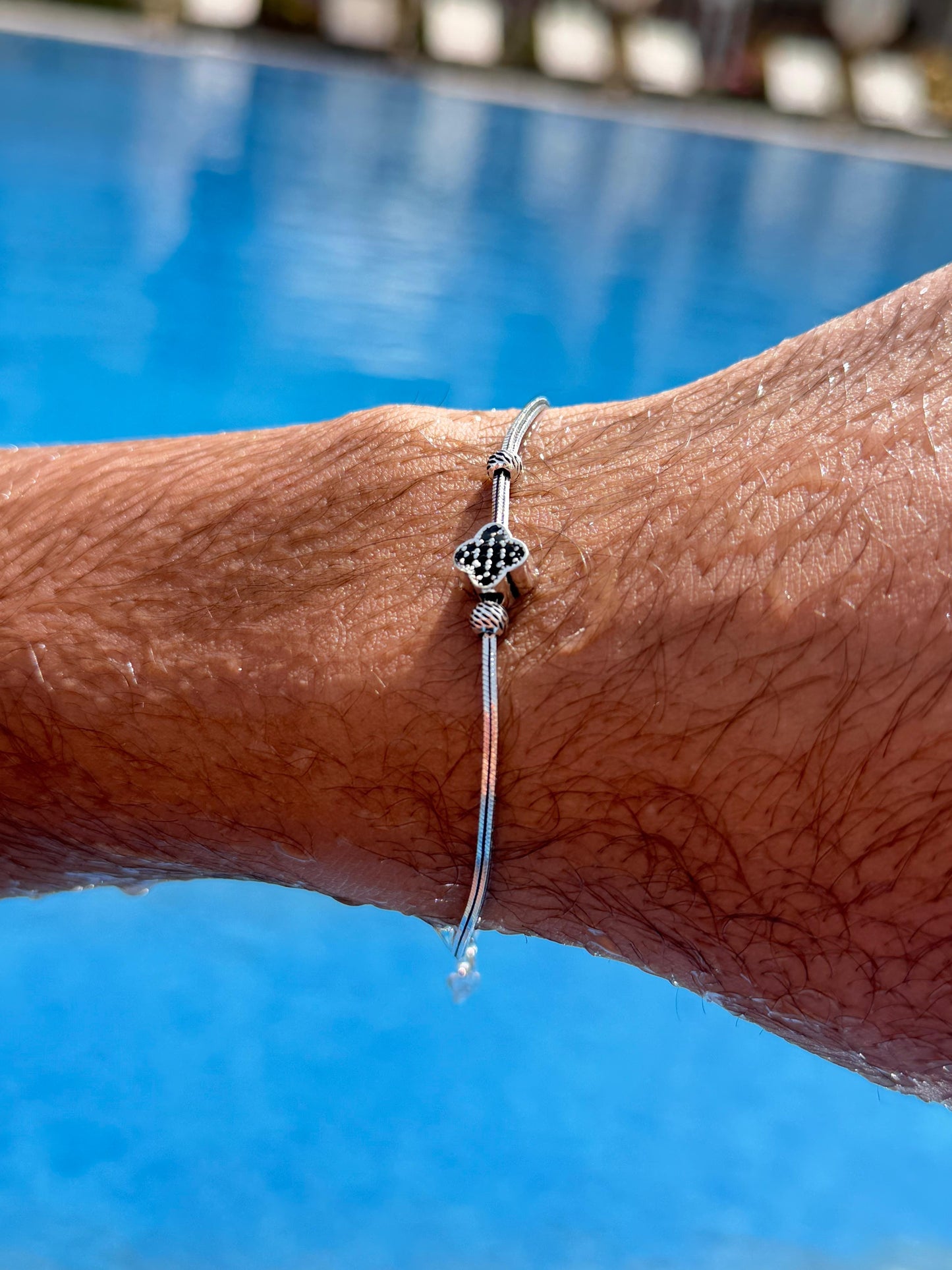 Clover Slider Bracelet Sterling Silver 925s