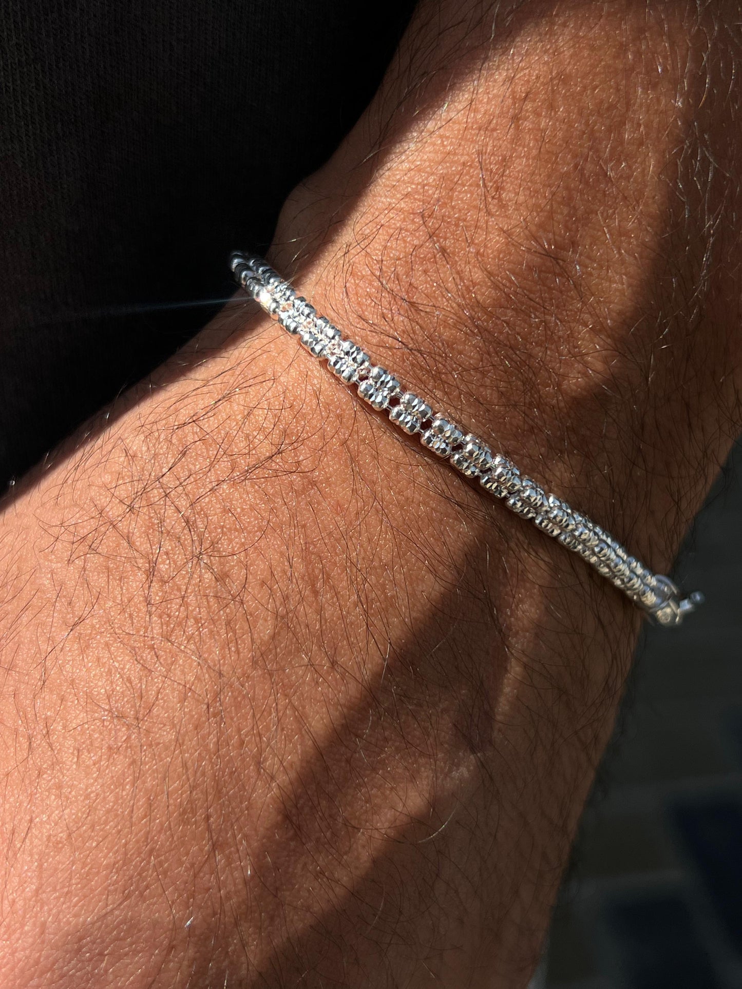 Frost Line Sterling Silver Bracelet S925-(20cm-4mm)