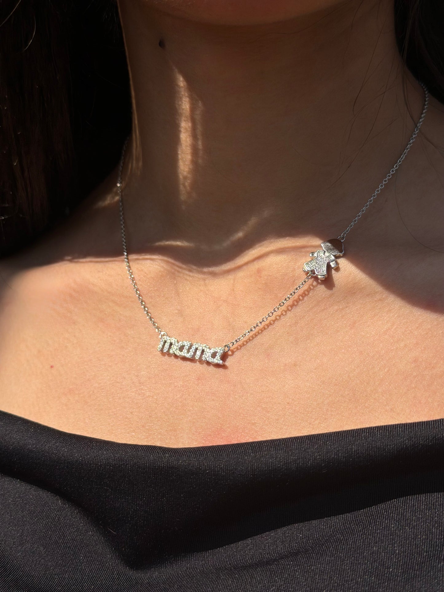 Mama Girl Necklace in Sterling Silver 925s