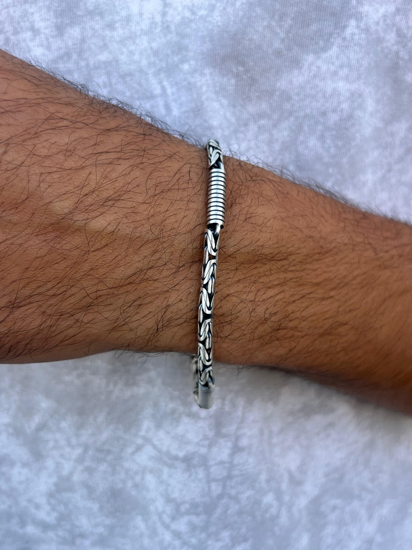 Twist ✖️Rounded king Bracelet for Men's Sterling Silver 925s-20,5cm