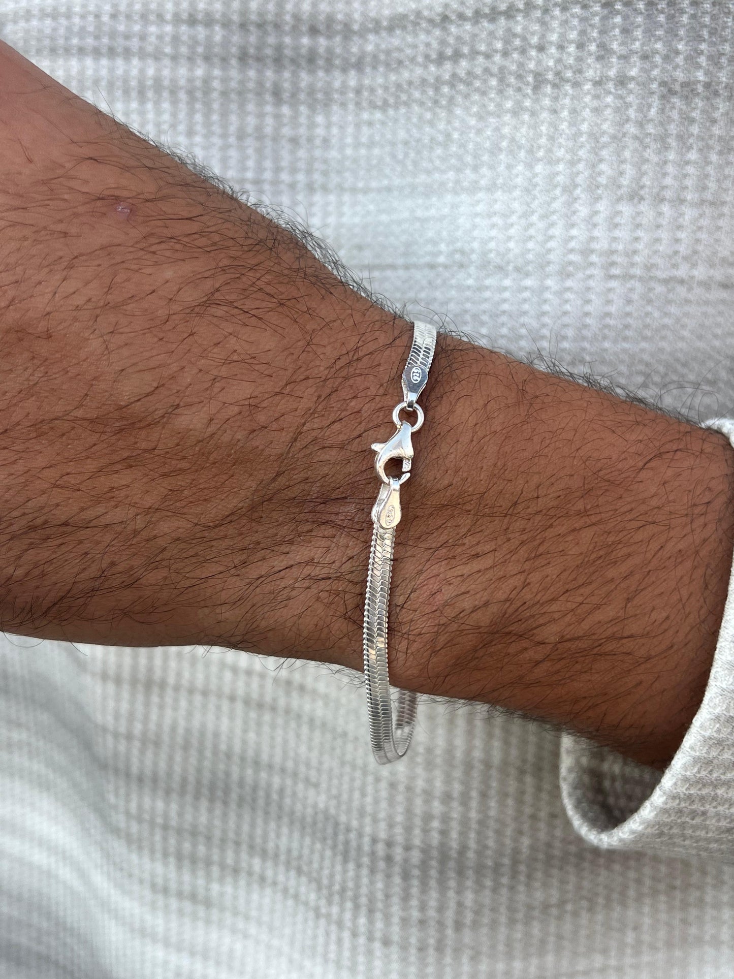 Thick Snake Bracelet Sterling Silver 925s-(20,5cm-5mm)