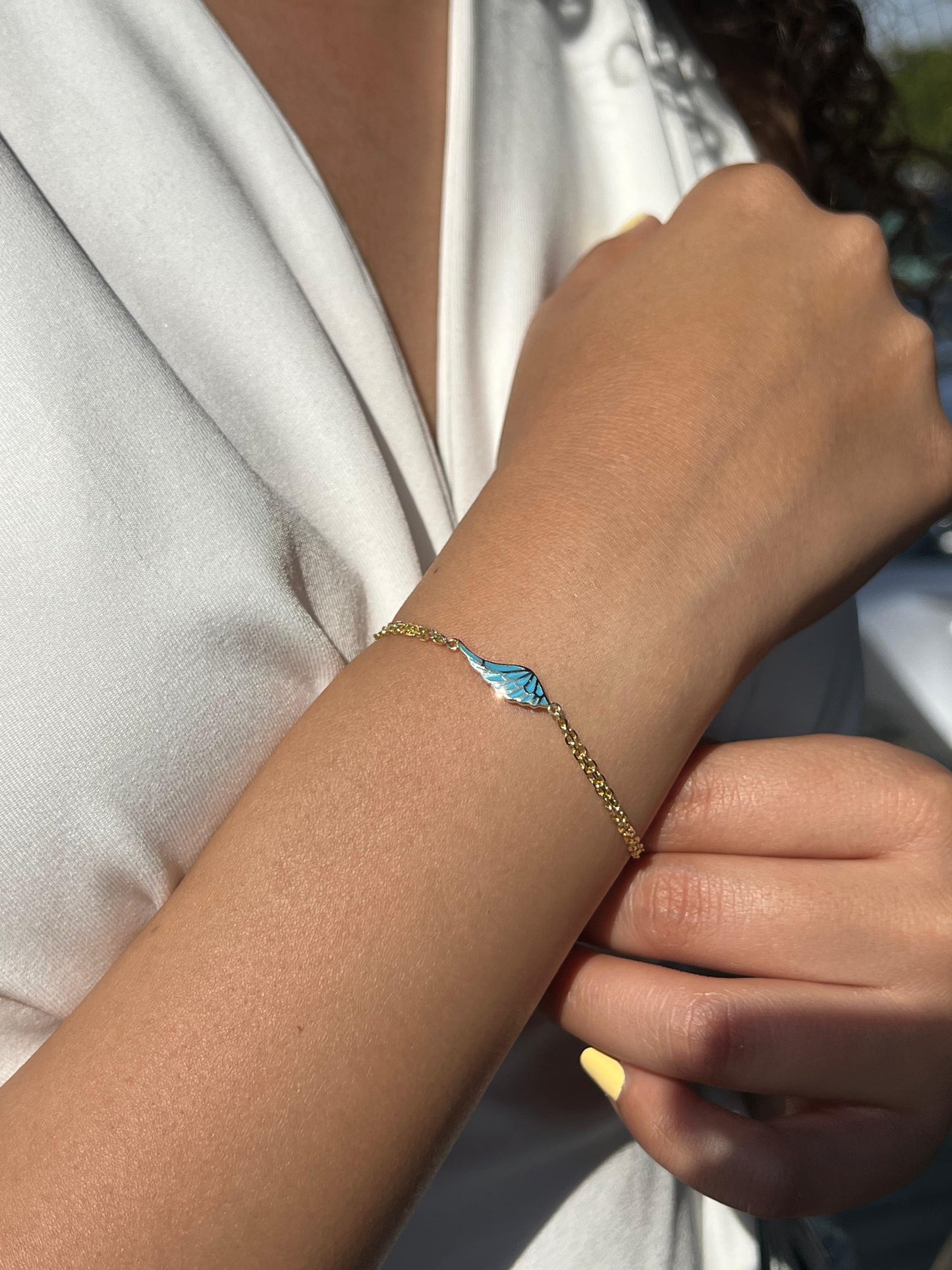 Gold plated wing Bracelet -in Sterling Silver -925