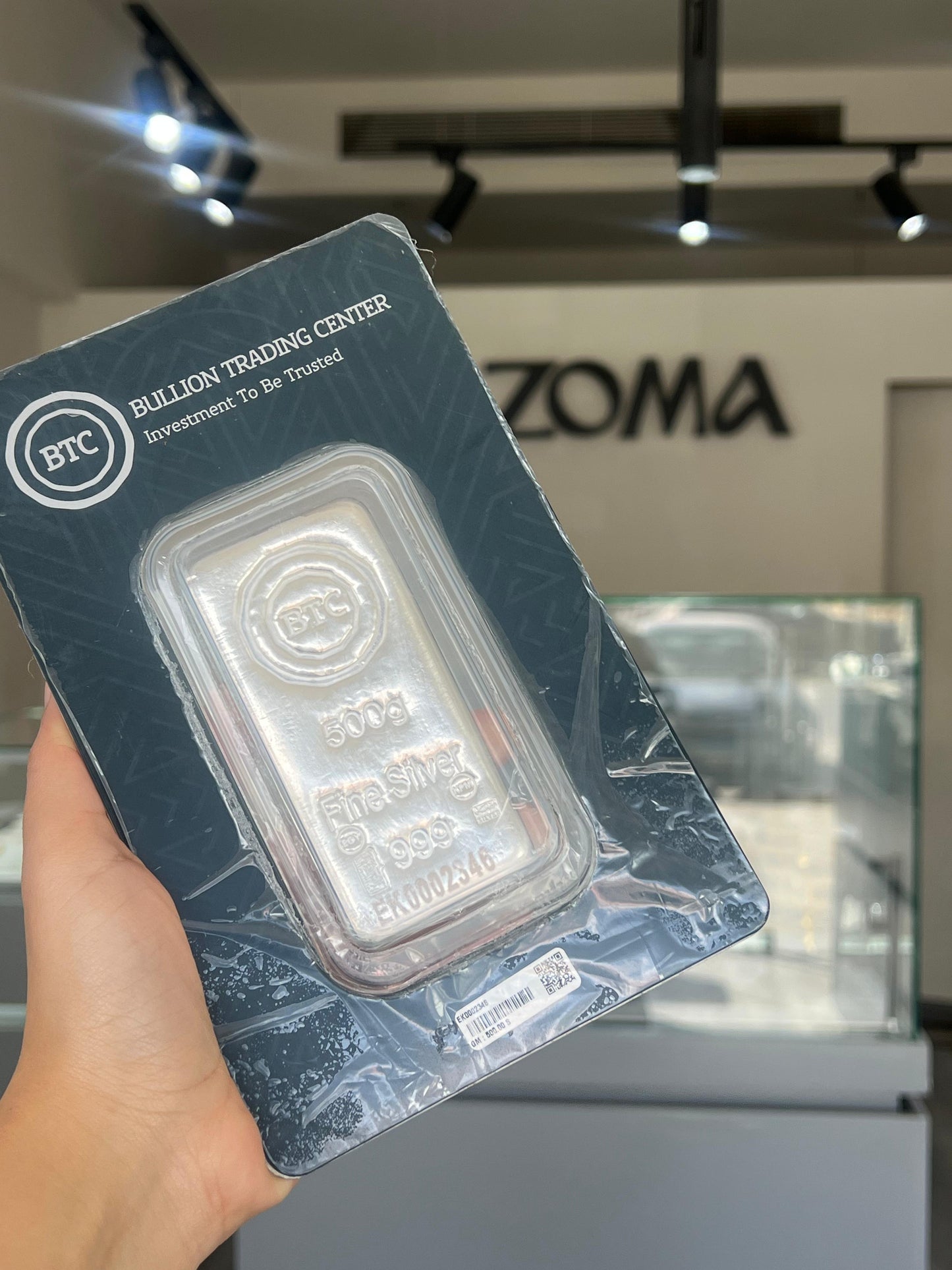 BTC 500g Fine Silver Bar 999 – Price Based on Spot Market