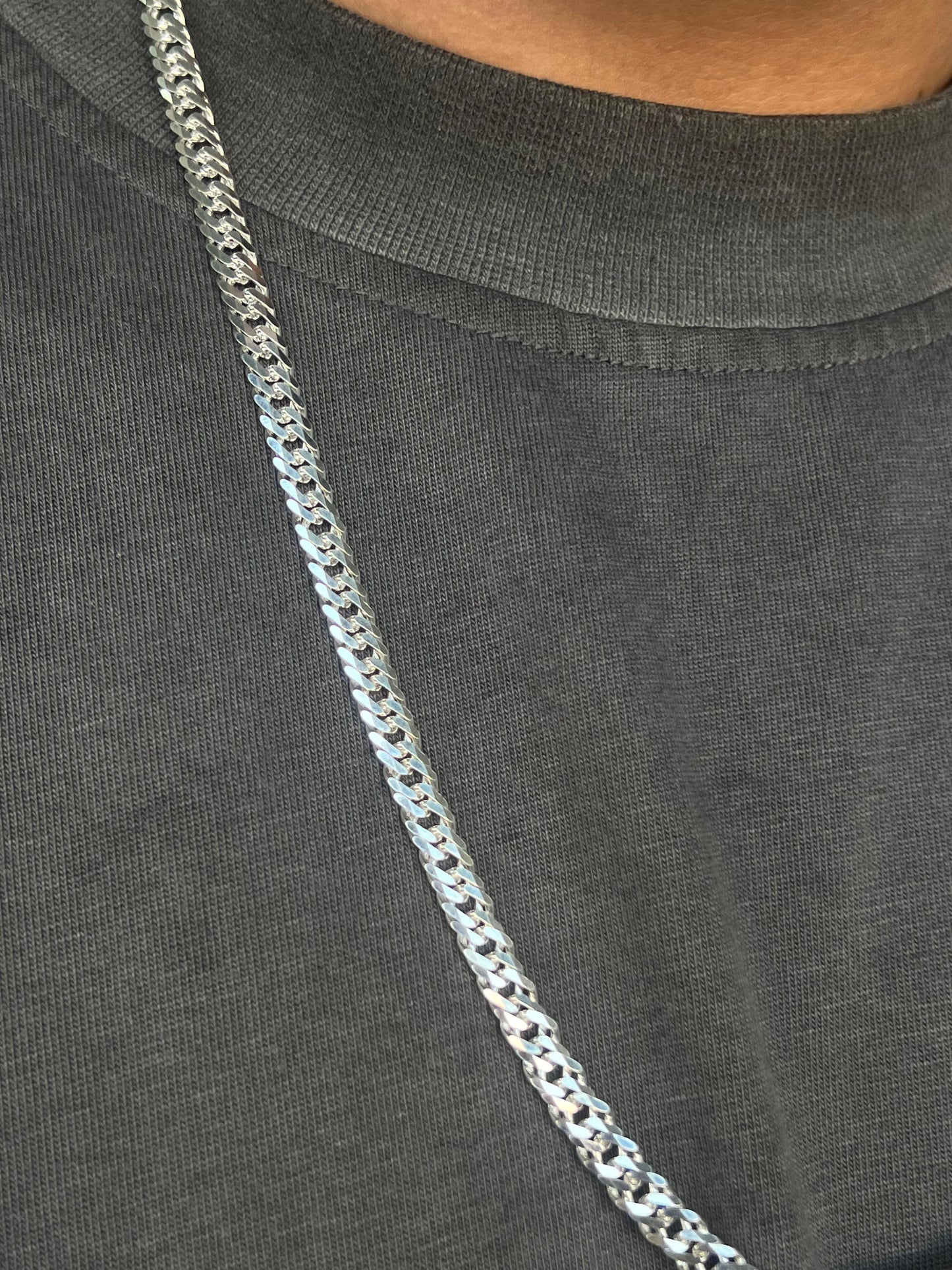 Miami Grommet Link Chain For Men Sterling Silver - 925- 2 Sizes