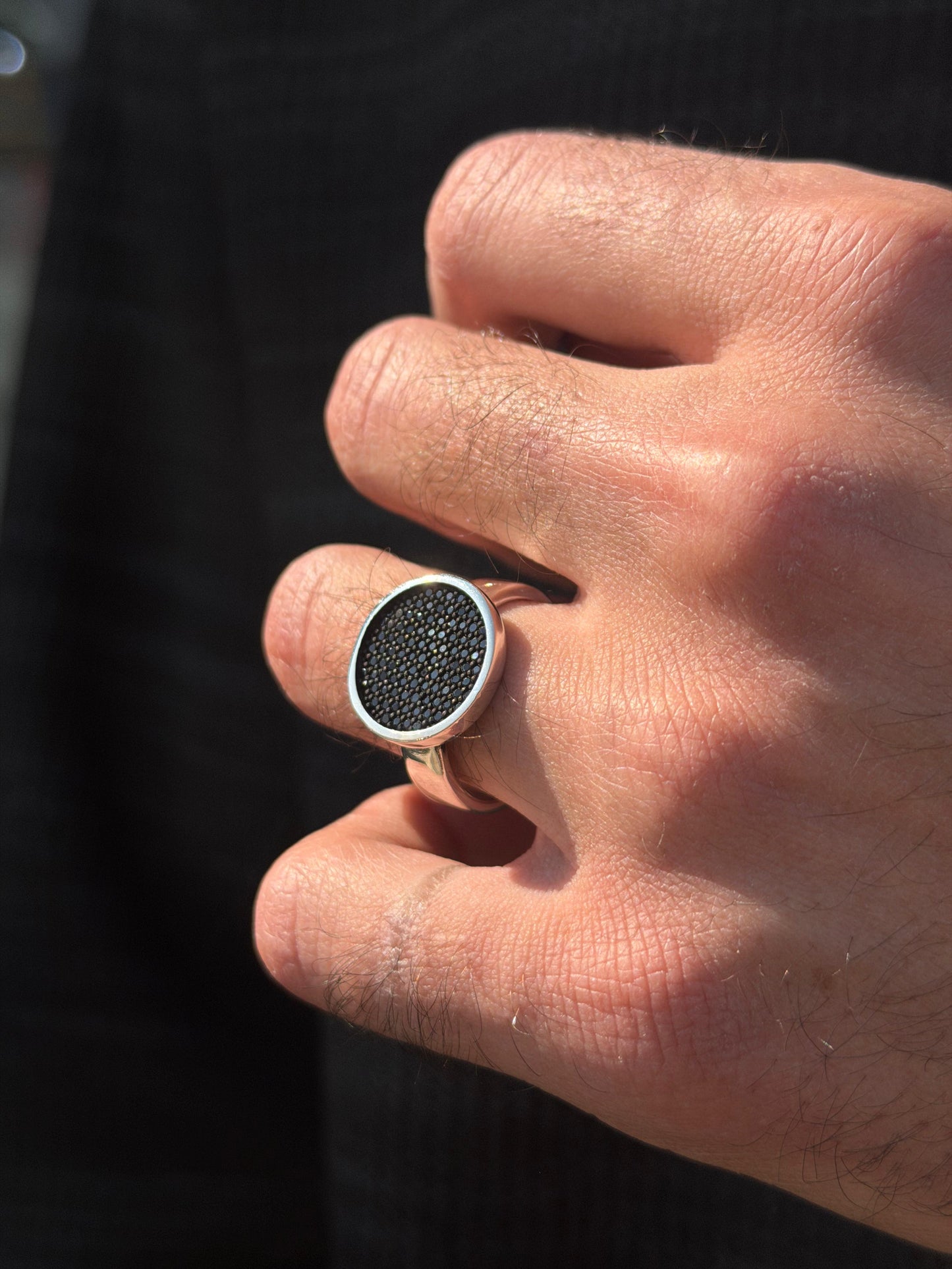 Black Zirconia Stones Ring -Sterling Silver 925s