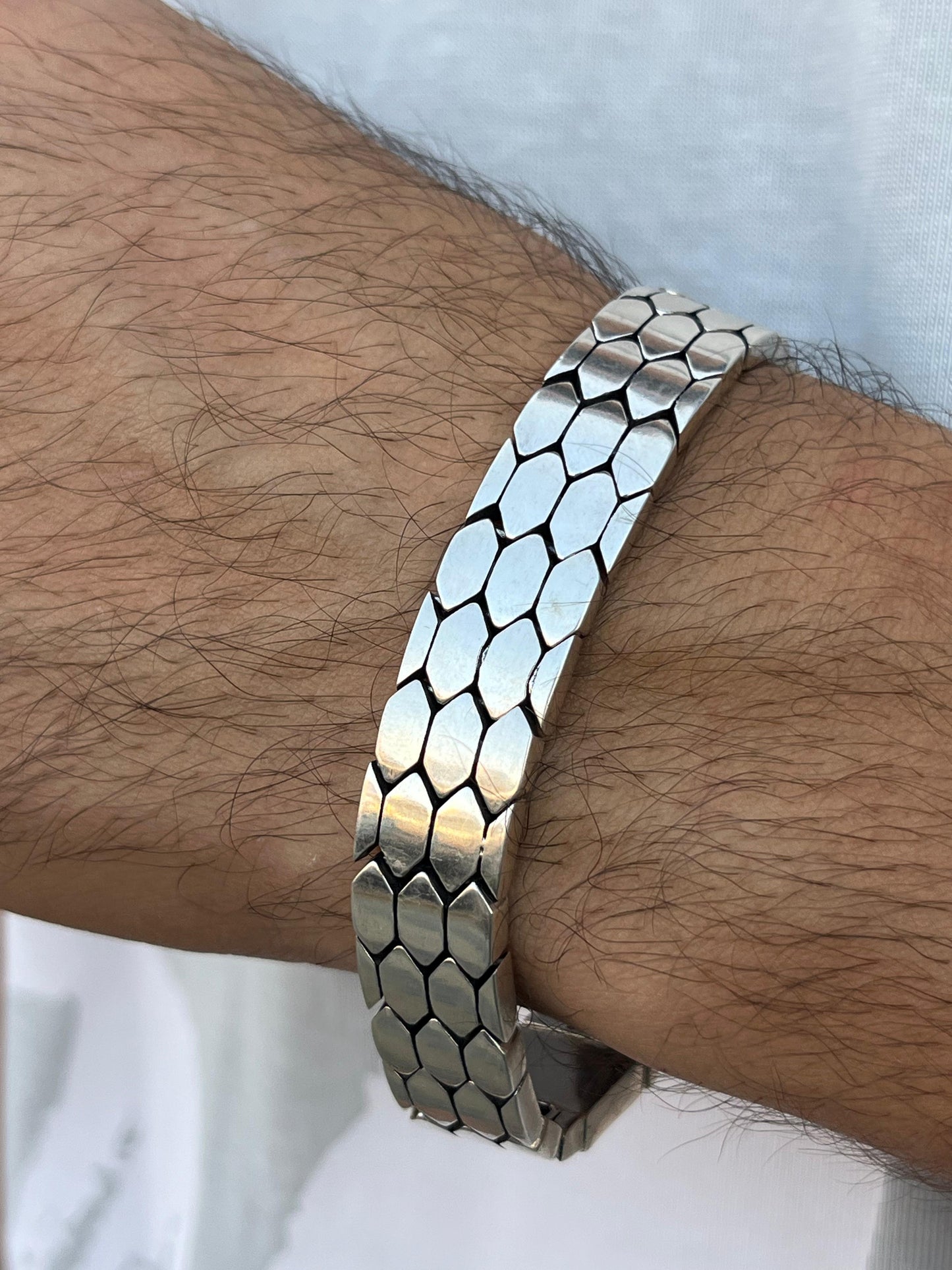 Armor Links Bracelet for Men's Sterling Silver 925s-
