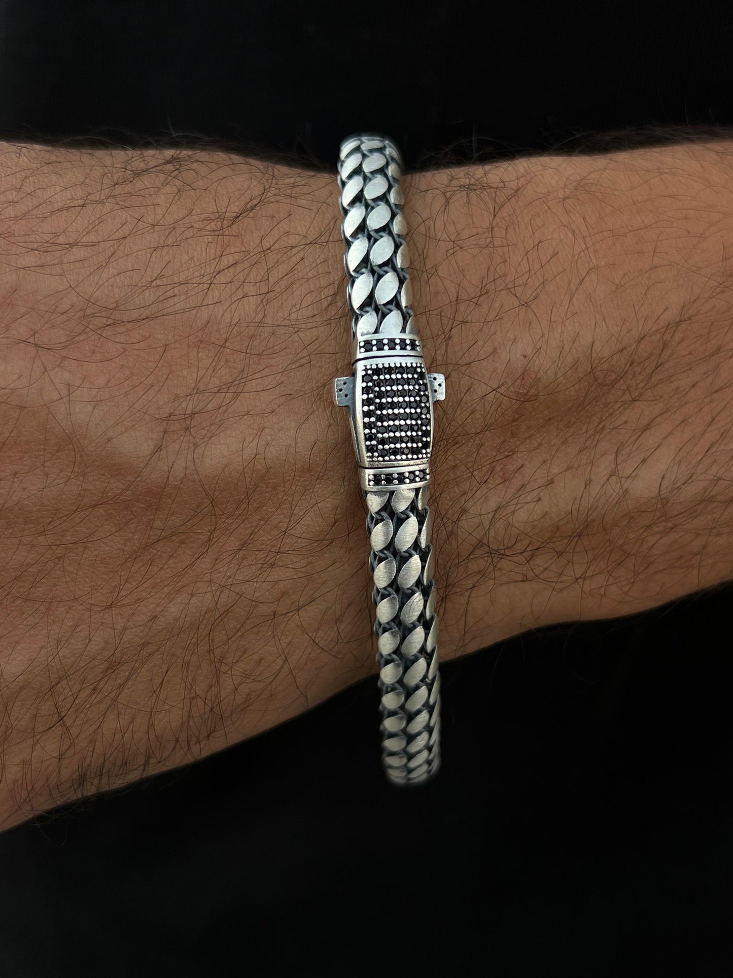 Skin Bracelet for Men's Sterling Silver 925s-22cm-8mm