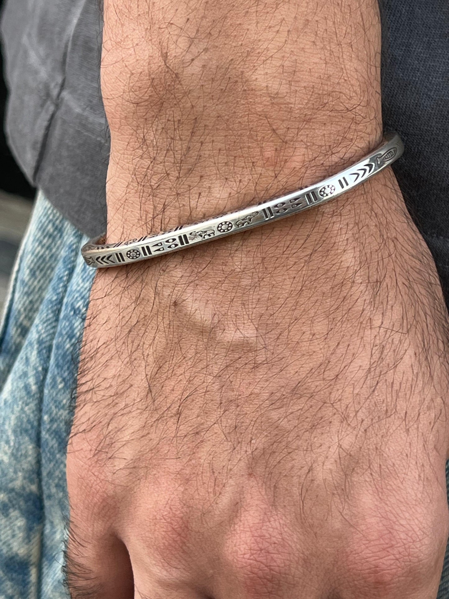 Handmade Nomad Bangle for Men's Sterling Silver 925s