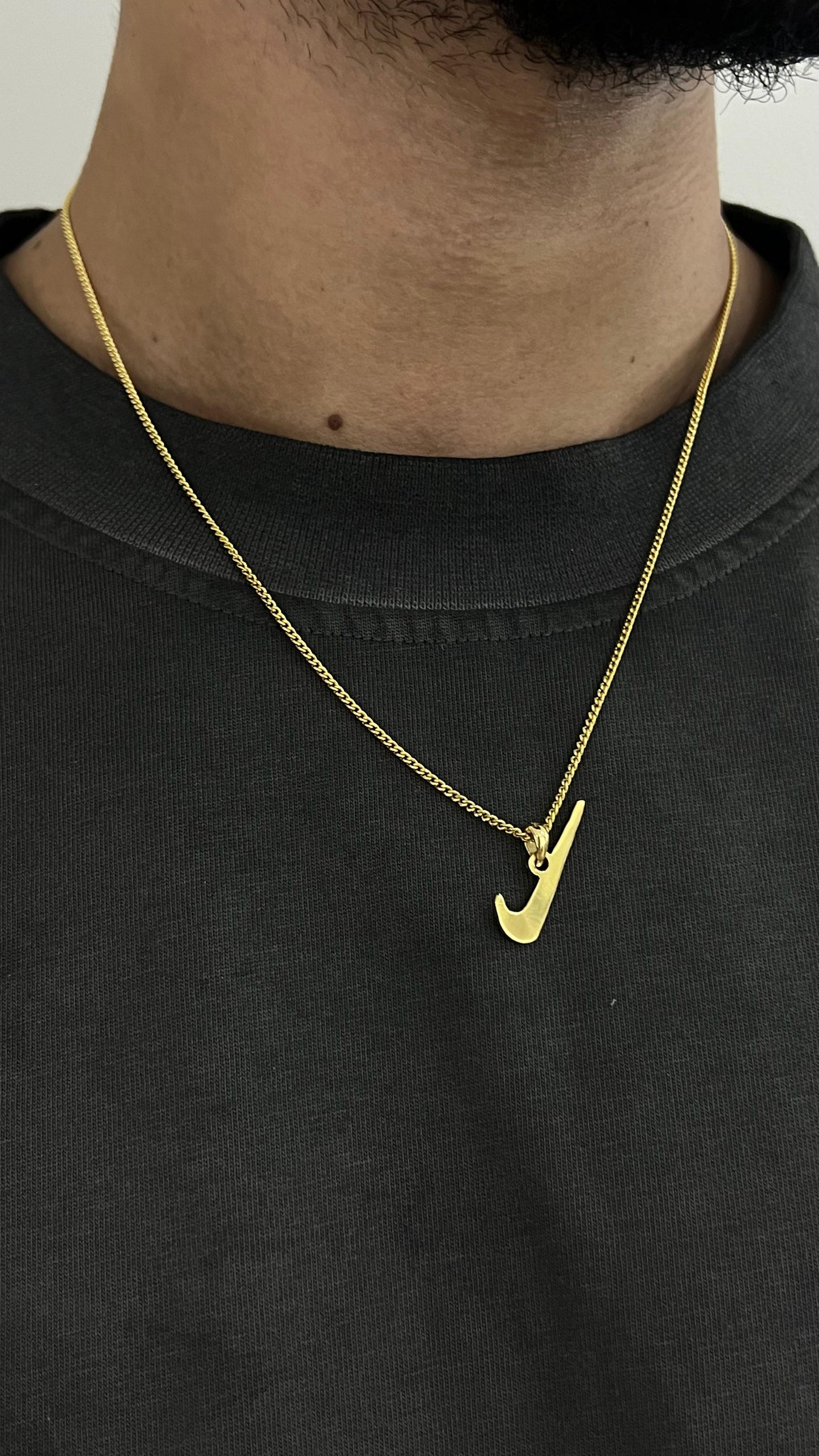 Gold plated NIKE Necklace for Men's Sterling Silver 925s