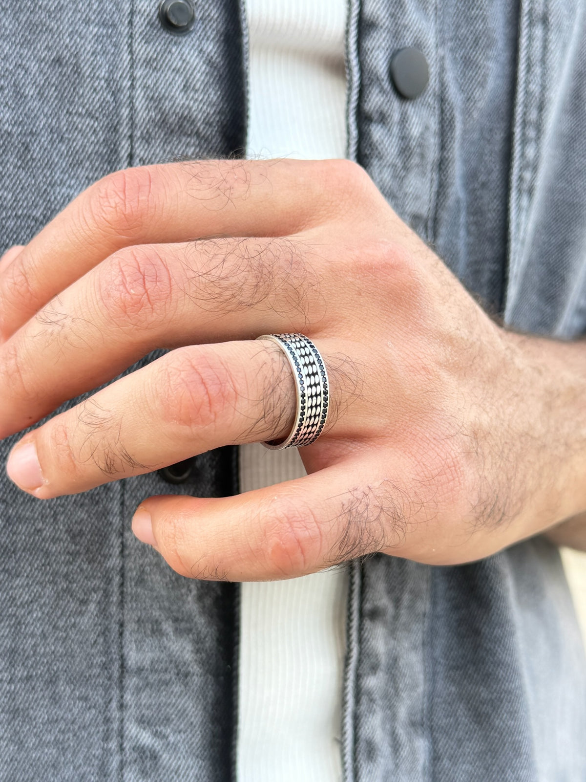 Rivorn Engagement Ring in Sterling Silver 925s-7.5mm-