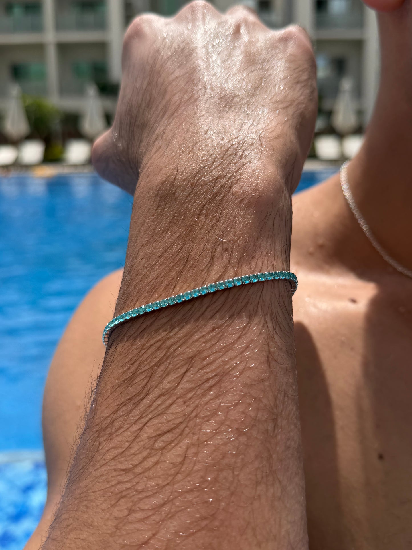 AQUA Tennis Bracelet Sterling Silver 925s