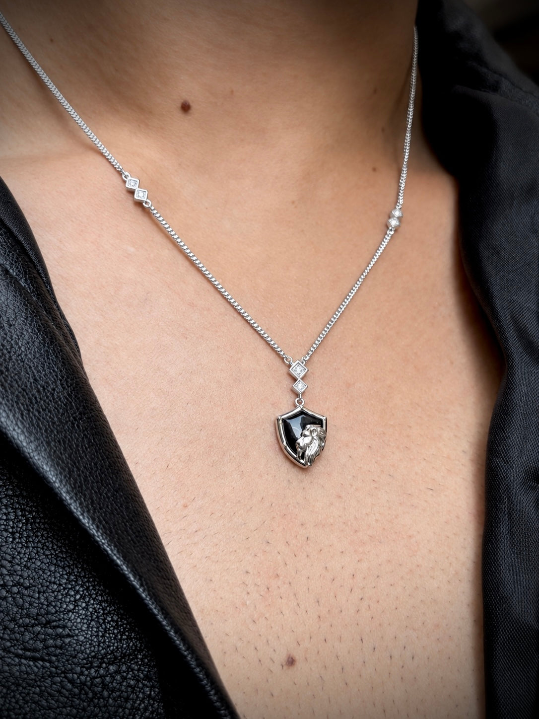 Black Leonis Necklaces for Men's Sterling Silver 925s