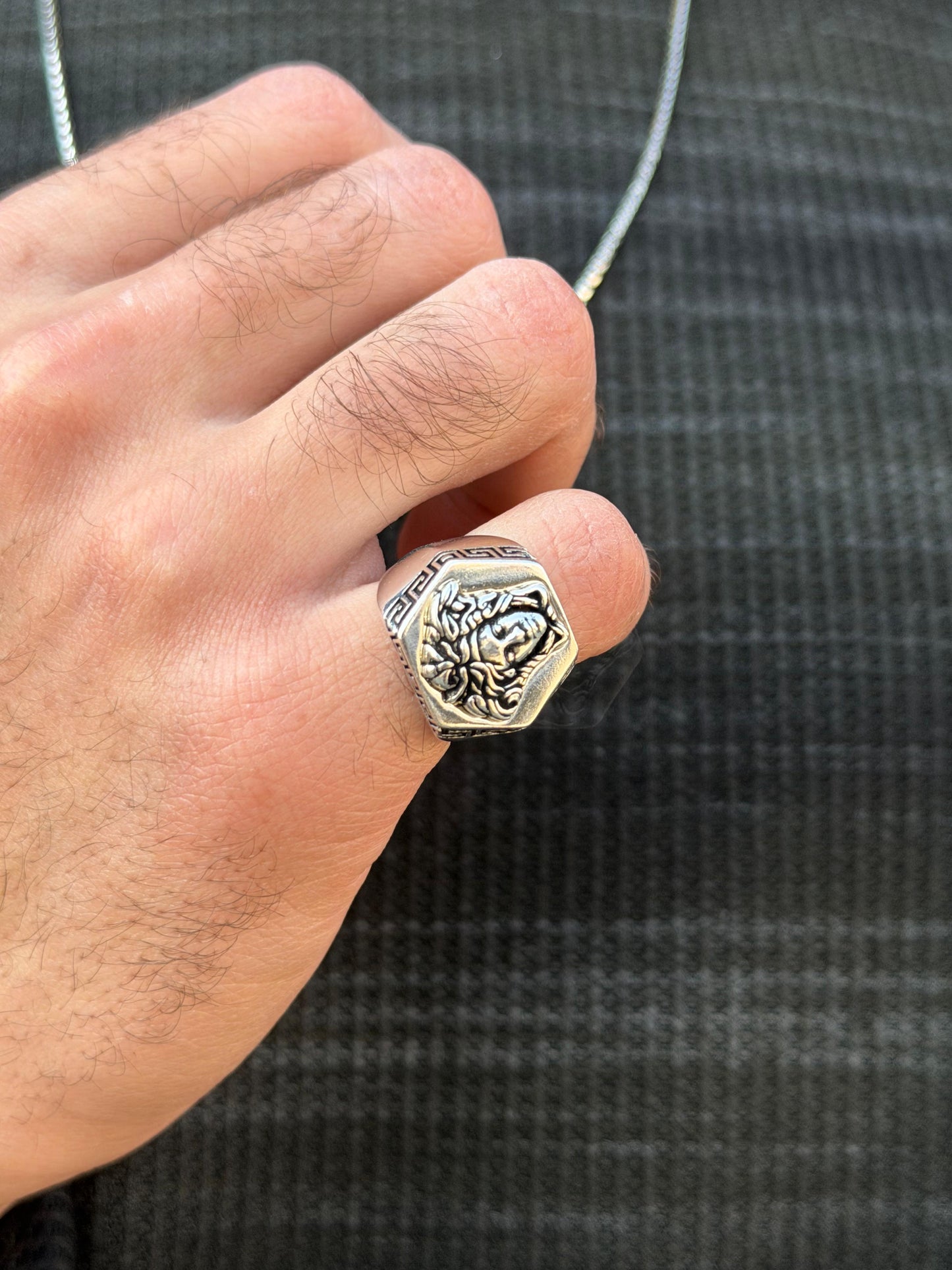 Medusa Pinky Ring -for Men's Sterling Silver 925s