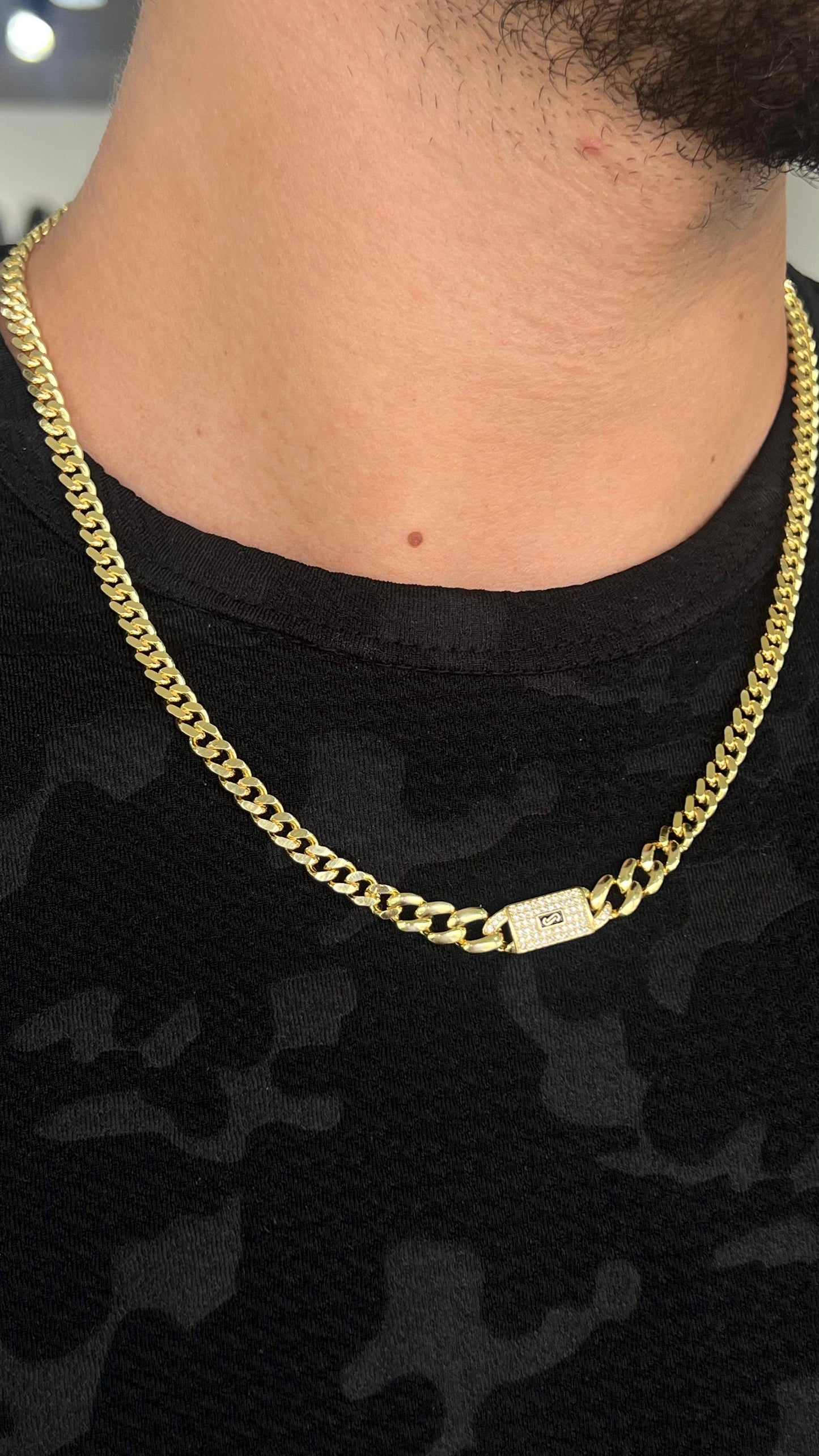 Gold Plated Monaco Chain for Men's Sterling Silver 925s