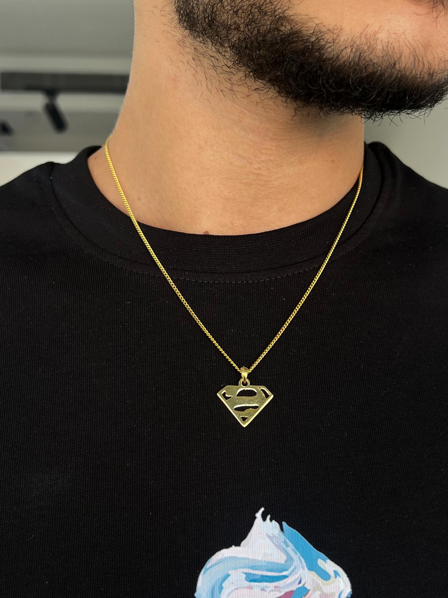 Gold Plated Spider Man Necklace for Men's Sterling Silver 925s