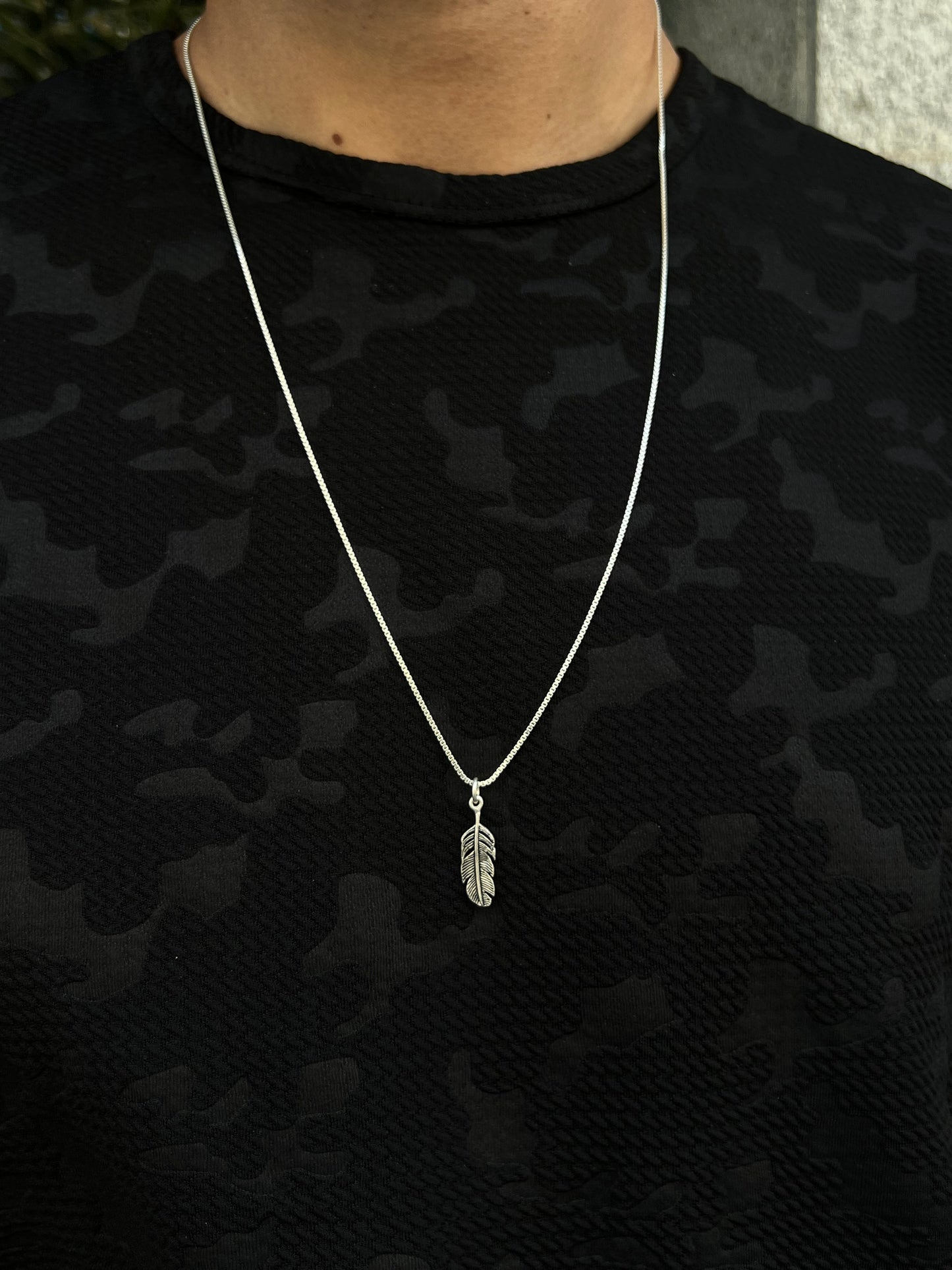 Feather Necklace for Men's Sterling Silver 925s