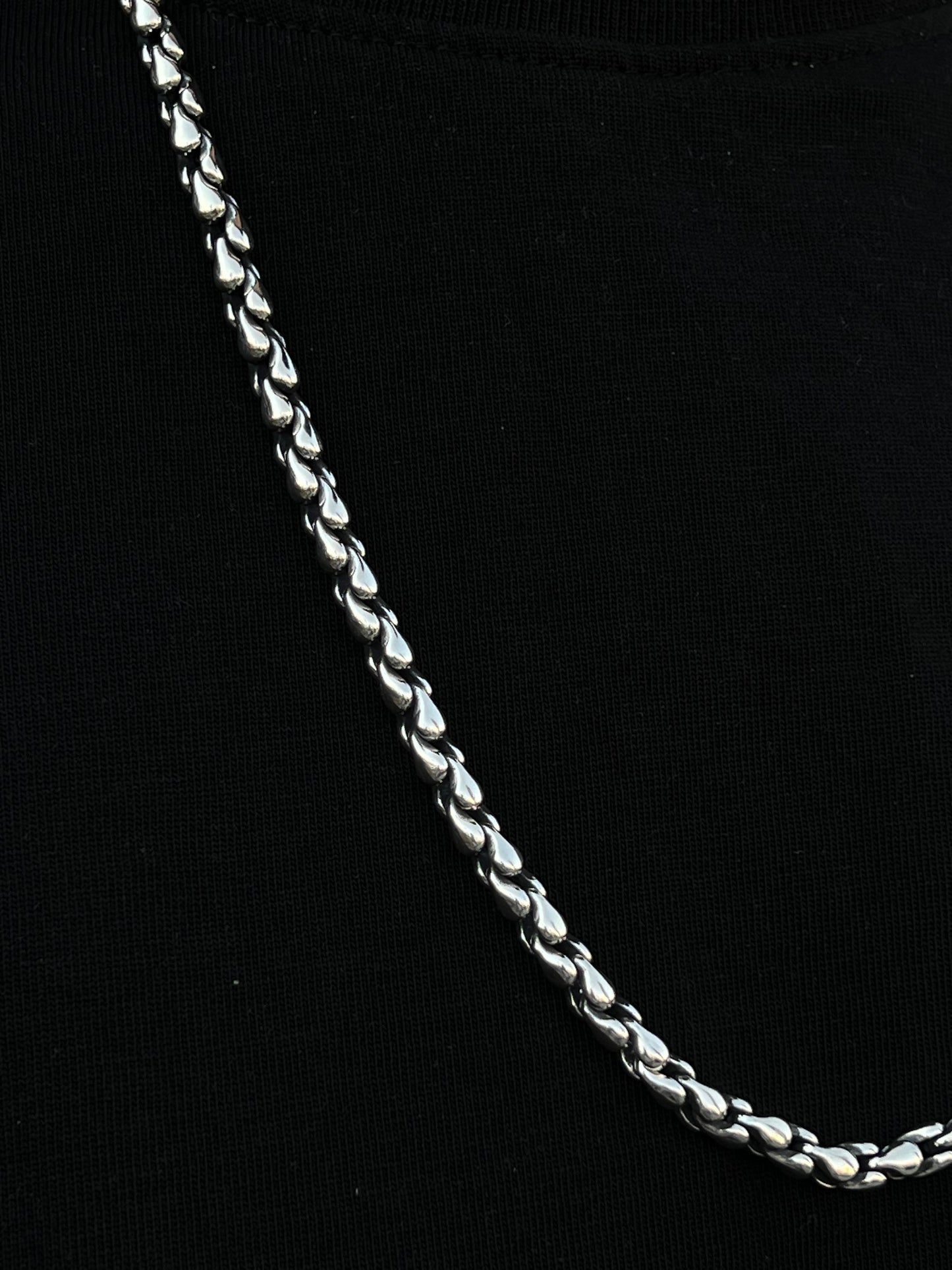 Heavy Drippy Eye Necklace For Men Sterling Silver - 925