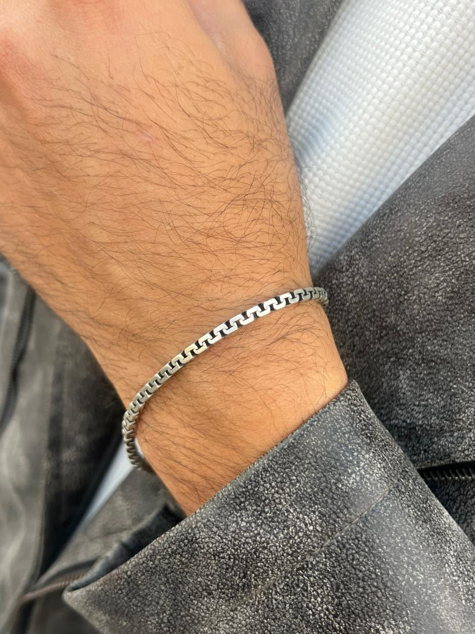 Cubic Linked Bracelet Sterling Silver 925s(21cm-5mm)