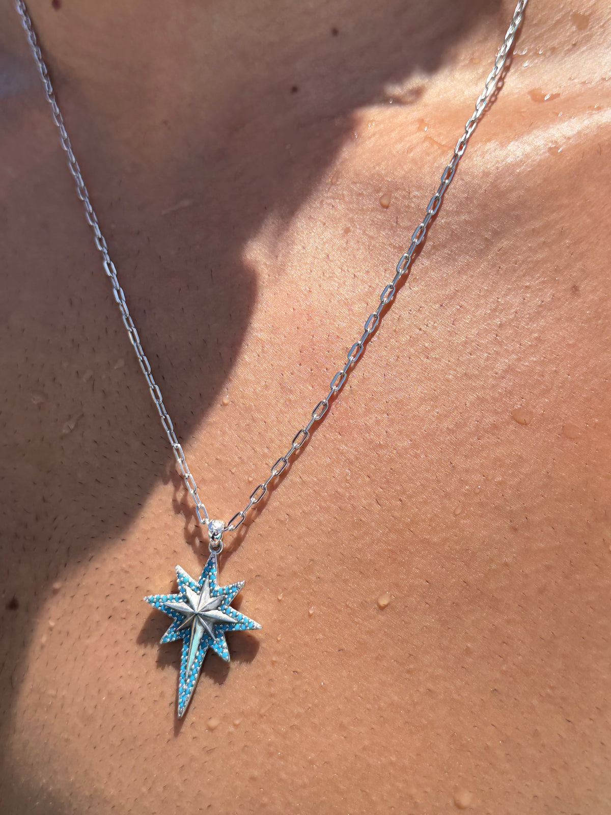 Vega North Star Necklace in Sterling Silver 925s