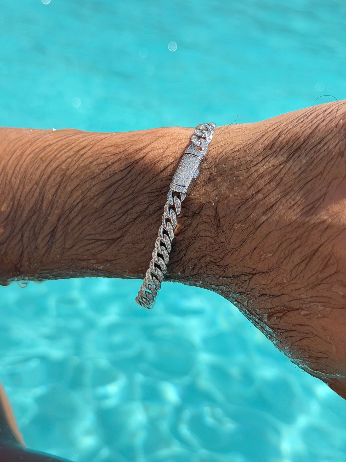 Icey Grommet Bracelet Sterling Silver 925s-7.5mm
