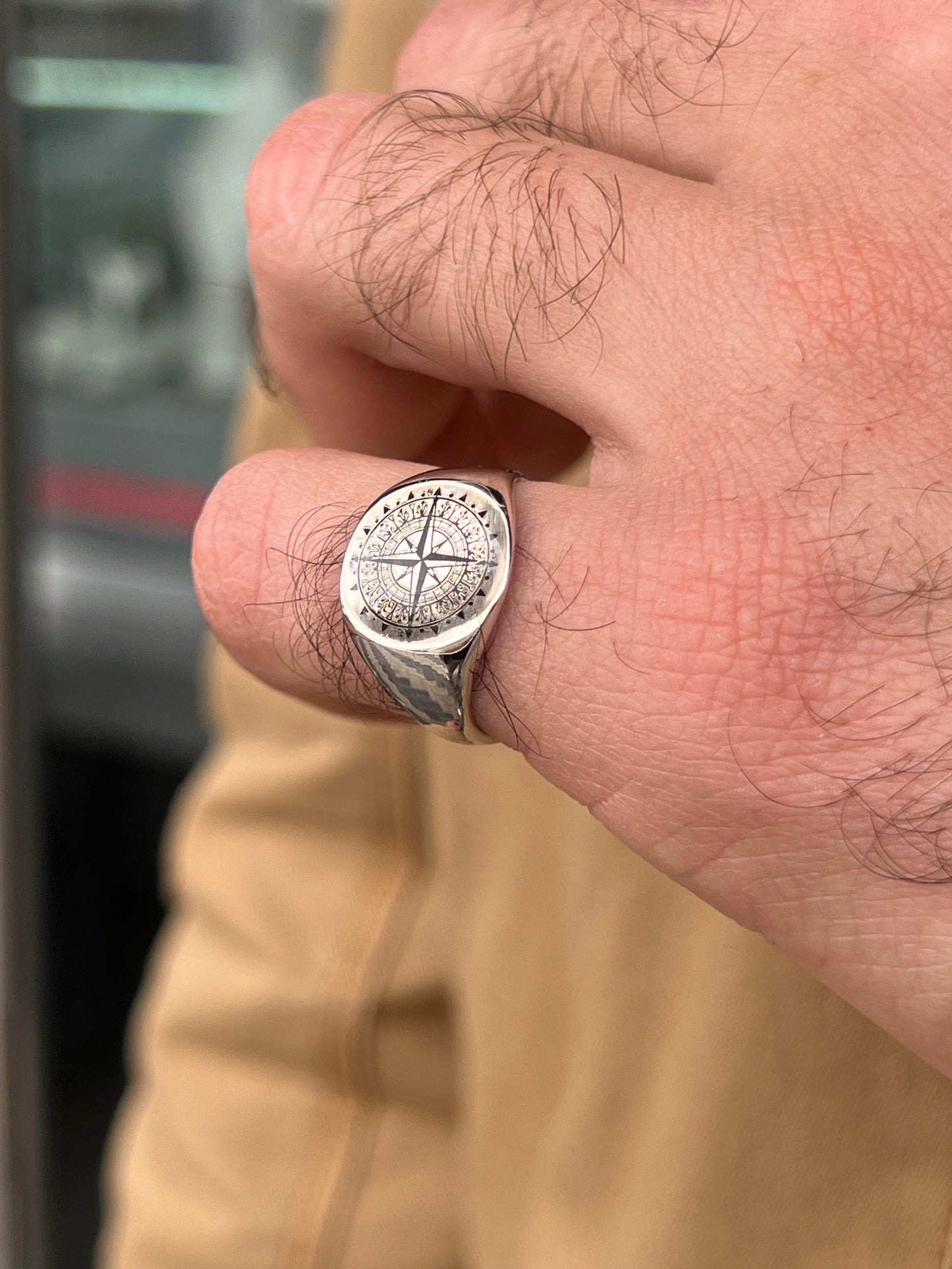Compass Ring -for Men's Sterling Silver 925s