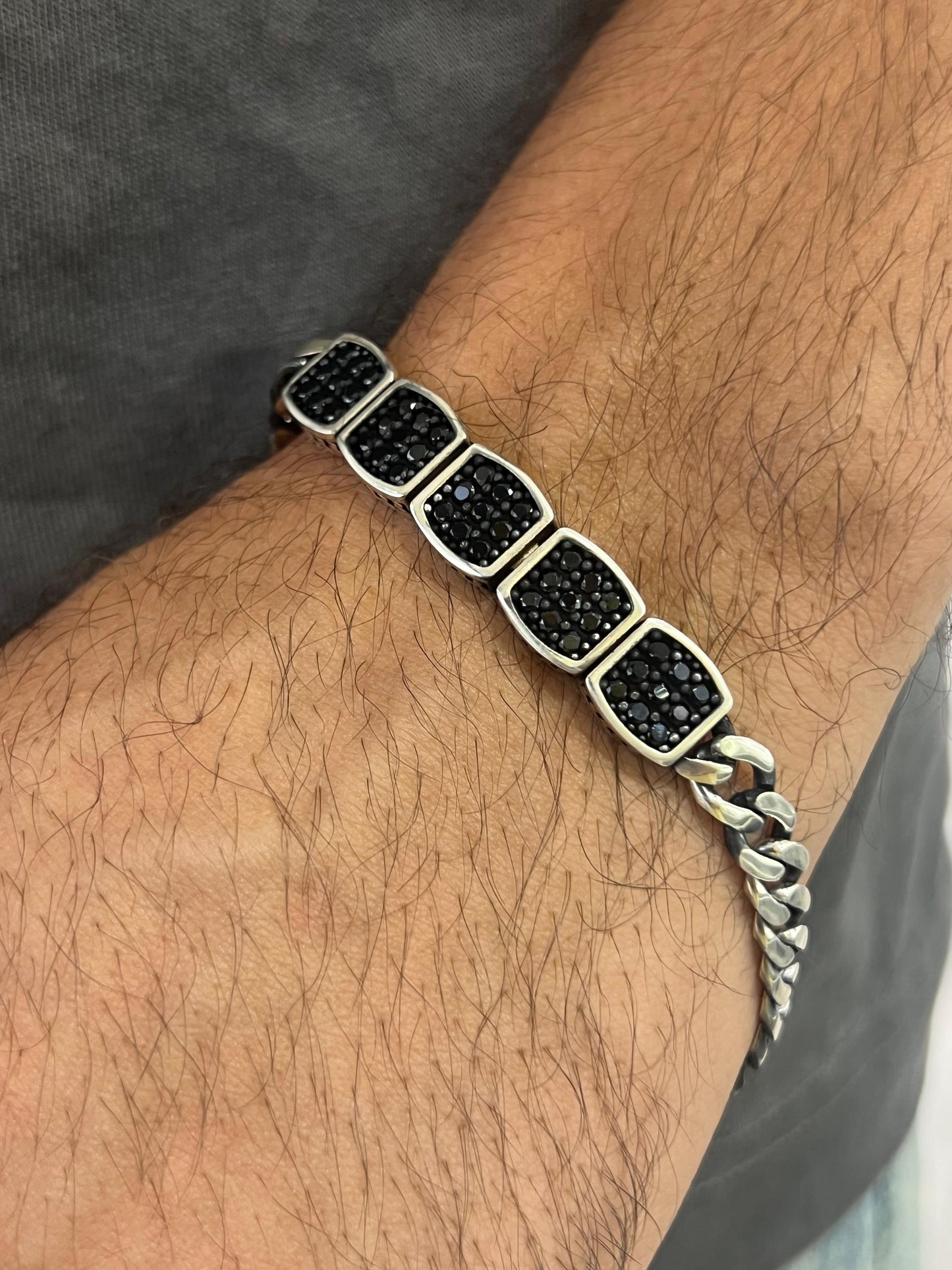 Midnight Throne Bracelet for Men's Sterling Silver 925s-22cm